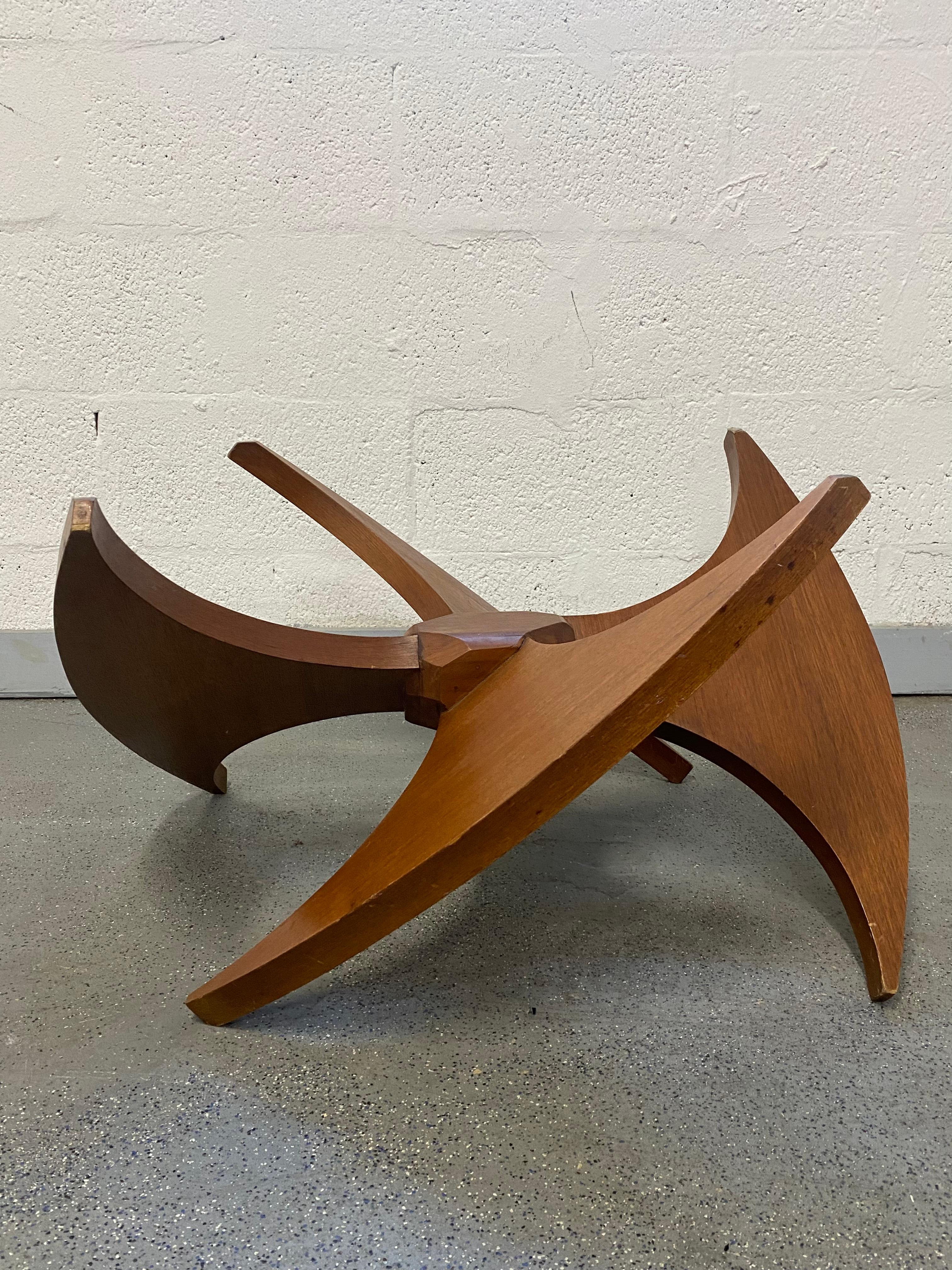 Attributed to Adrian Pearsall Walnut Propeller Sculptural Woof Coffee Table For Sale 2