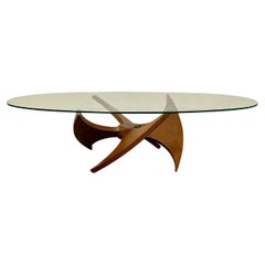 Attributed to Adrian Pearsall Walnut Propeller Sculptural Woof Coffee Table