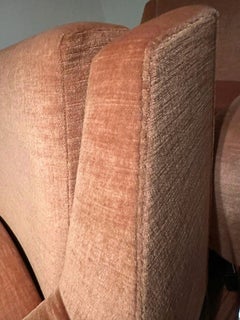 Attributed to Airborne, Pair of Swivel Lounge Chairs, Velvet, France, 1960s