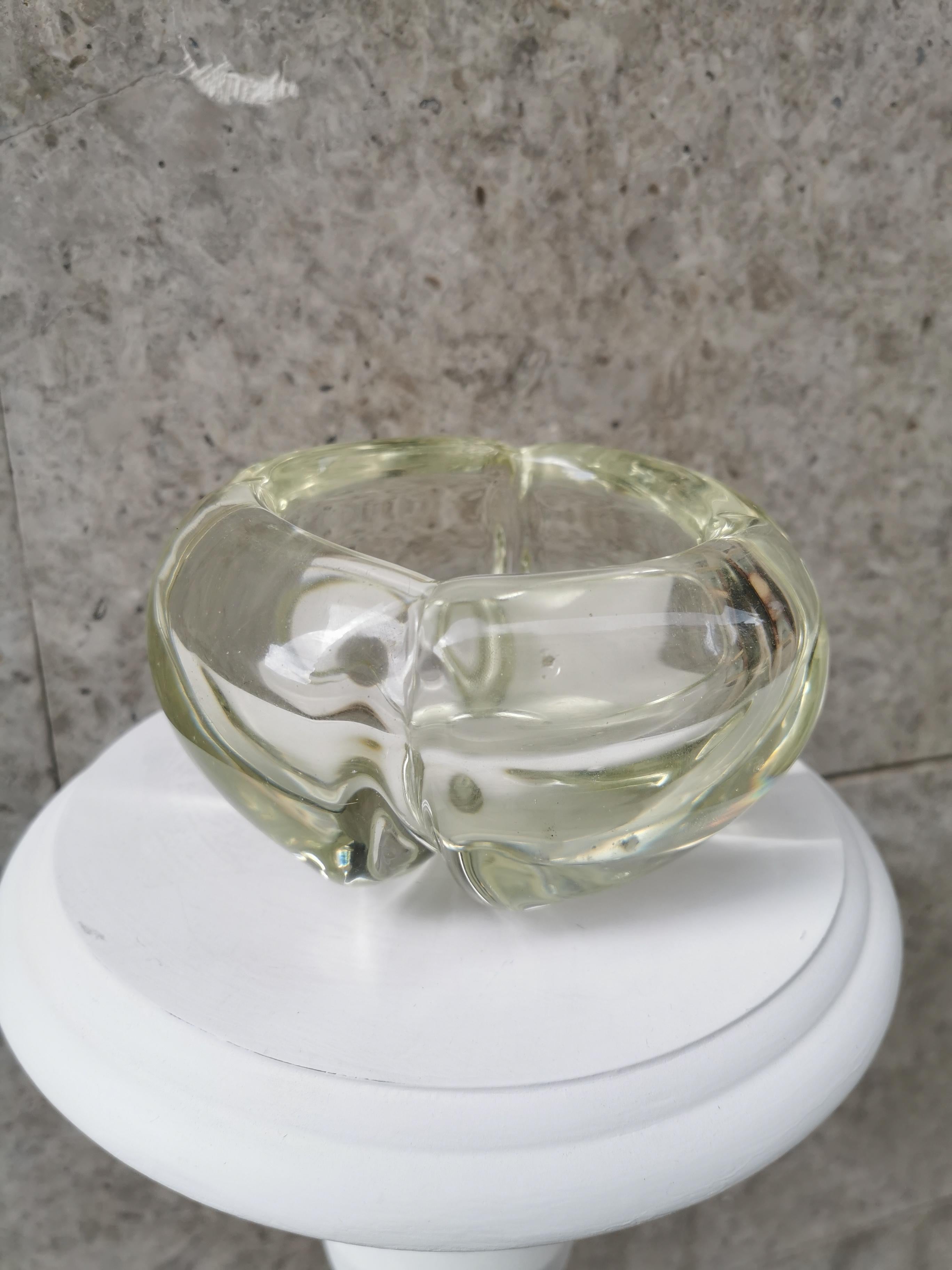 Attributed to Alfredo Barbini, Clear Glass Ashtray For Sale 2