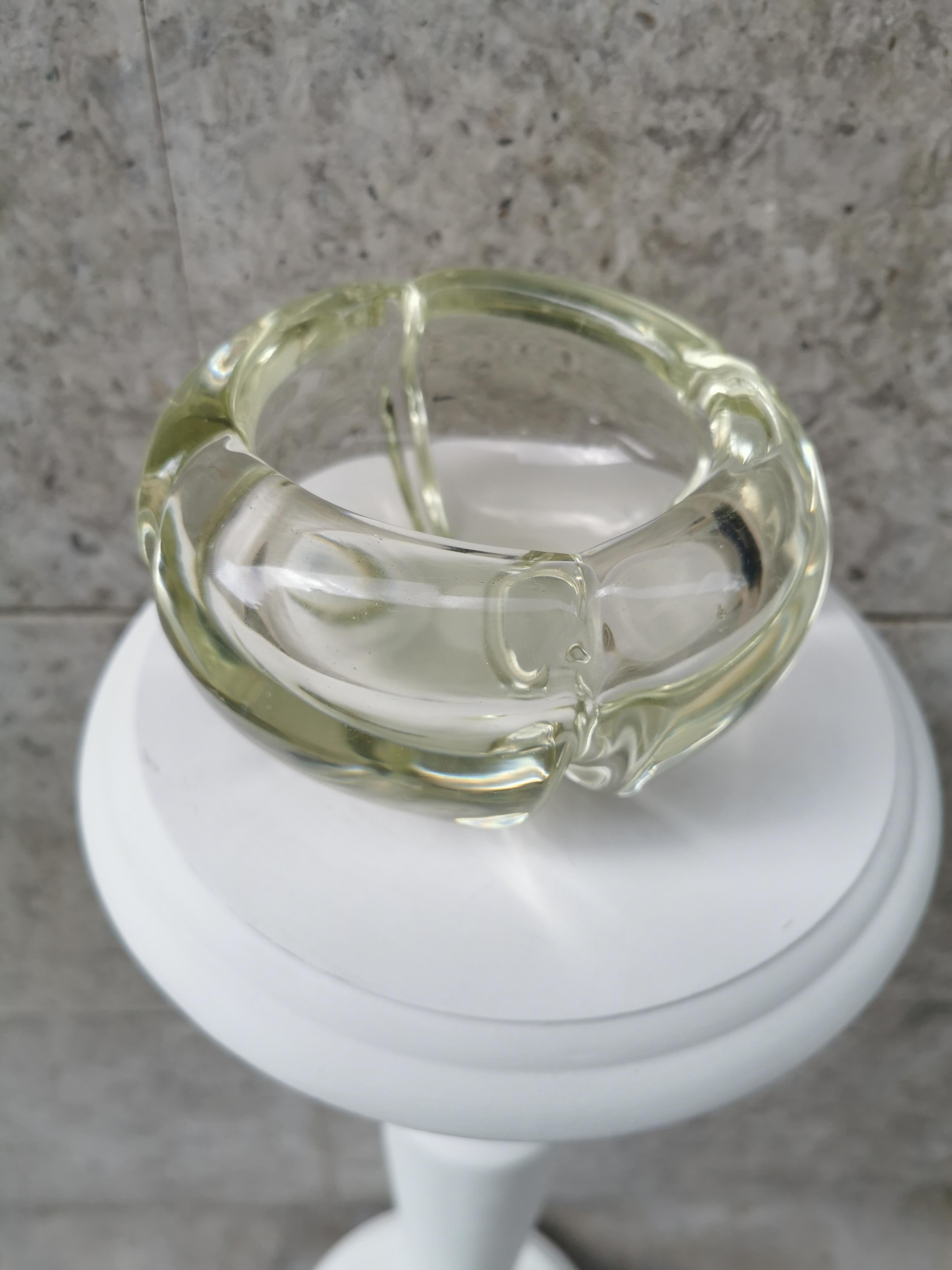 Attributed to Alfredo Barbini, Clear Glass Ashtray For Sale 3