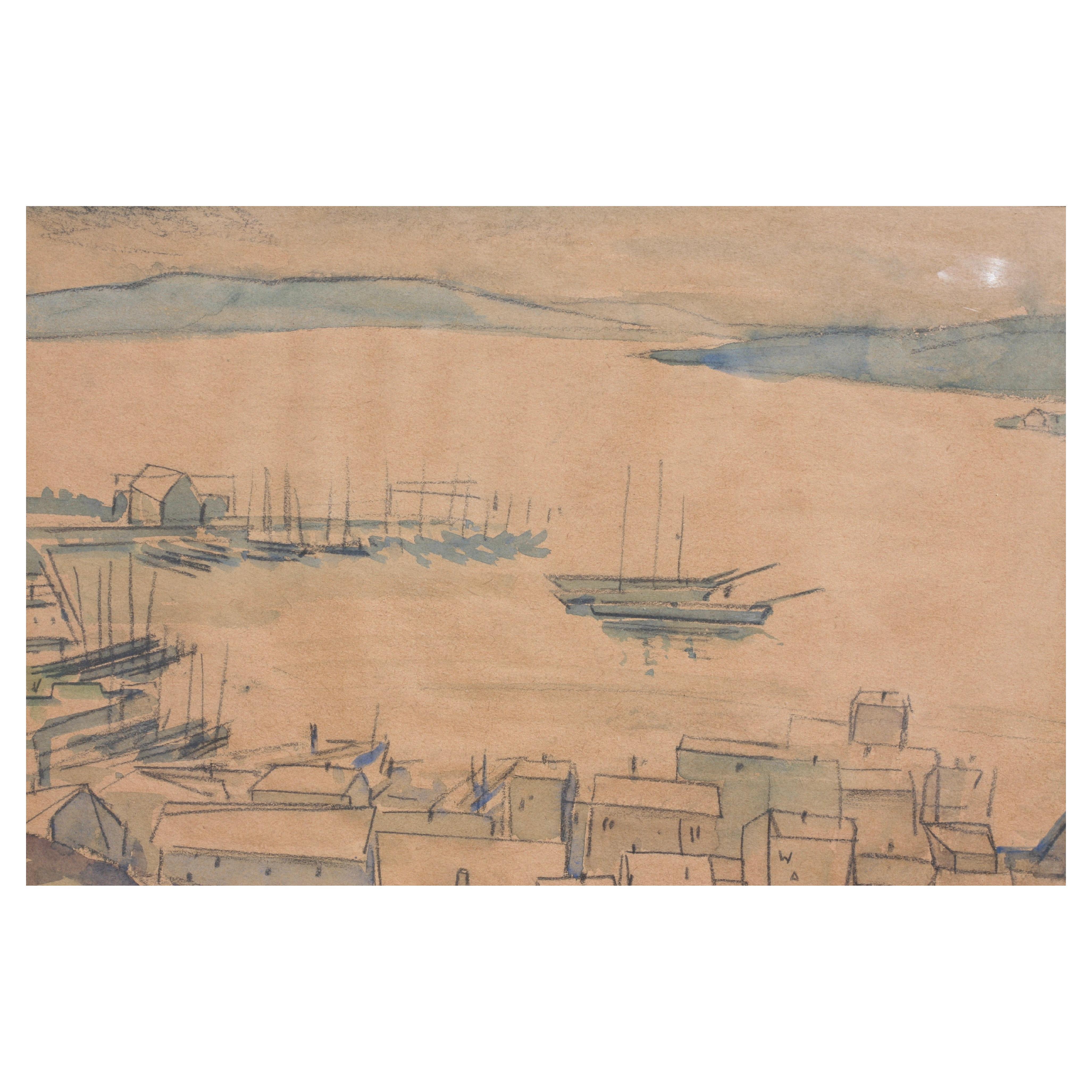 Attributed to Andre Derain, View of Martigues Drawing-Watercolor