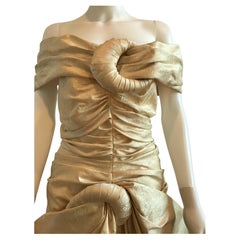 Attributed to Arnold Scaasi Champagne Silk Dress