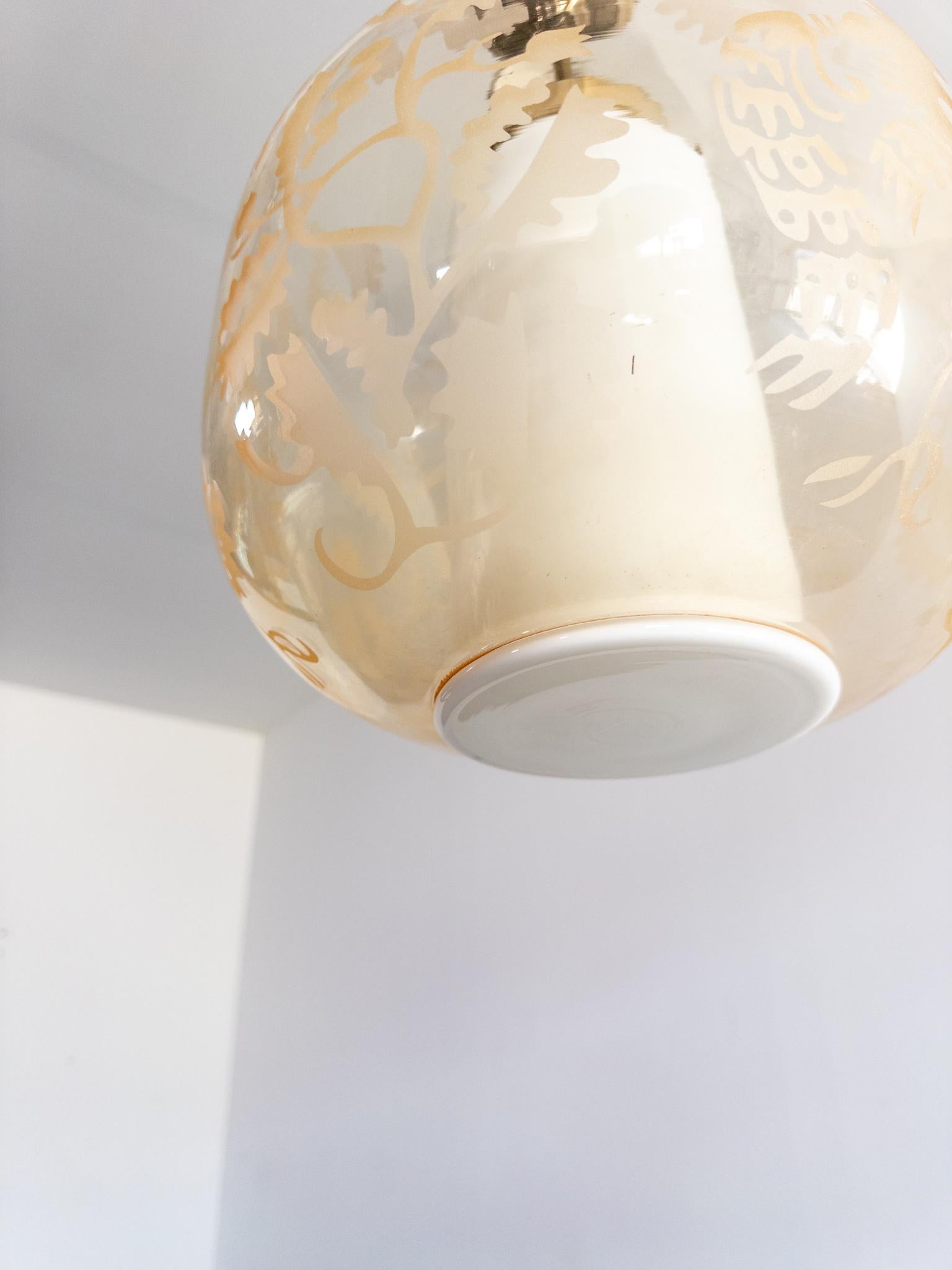 Atribuido a Arvid Böhlmarks Lampfabrik - Colgante de vidrio grabado 