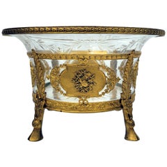 Attributed to Baccarat, Ormolu Mounted Crystal Center Bowl