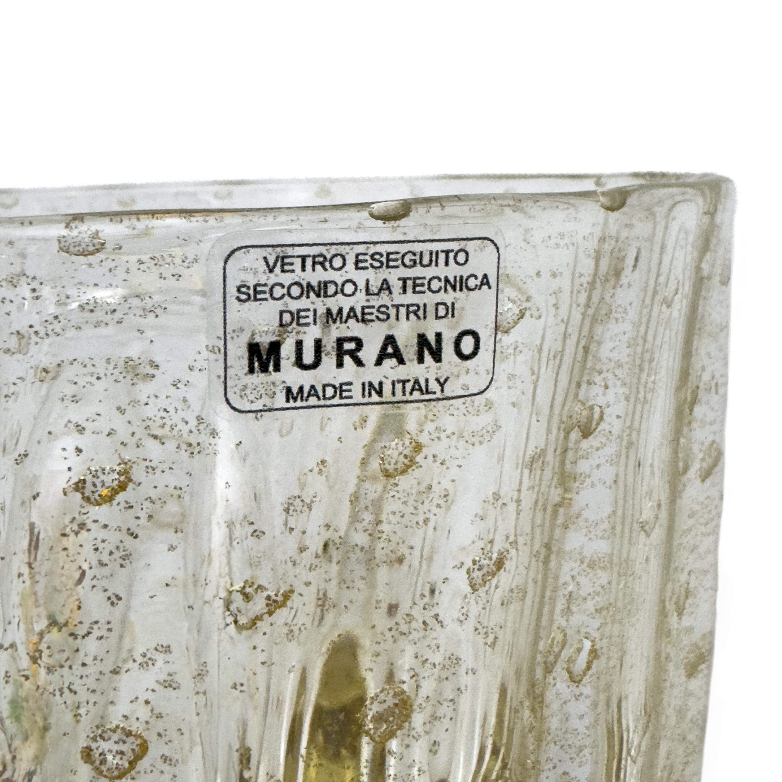 Attributed to Barovier & Toso Brass and Pulegoso Murano Glass Sconces, Pair For Sale 1