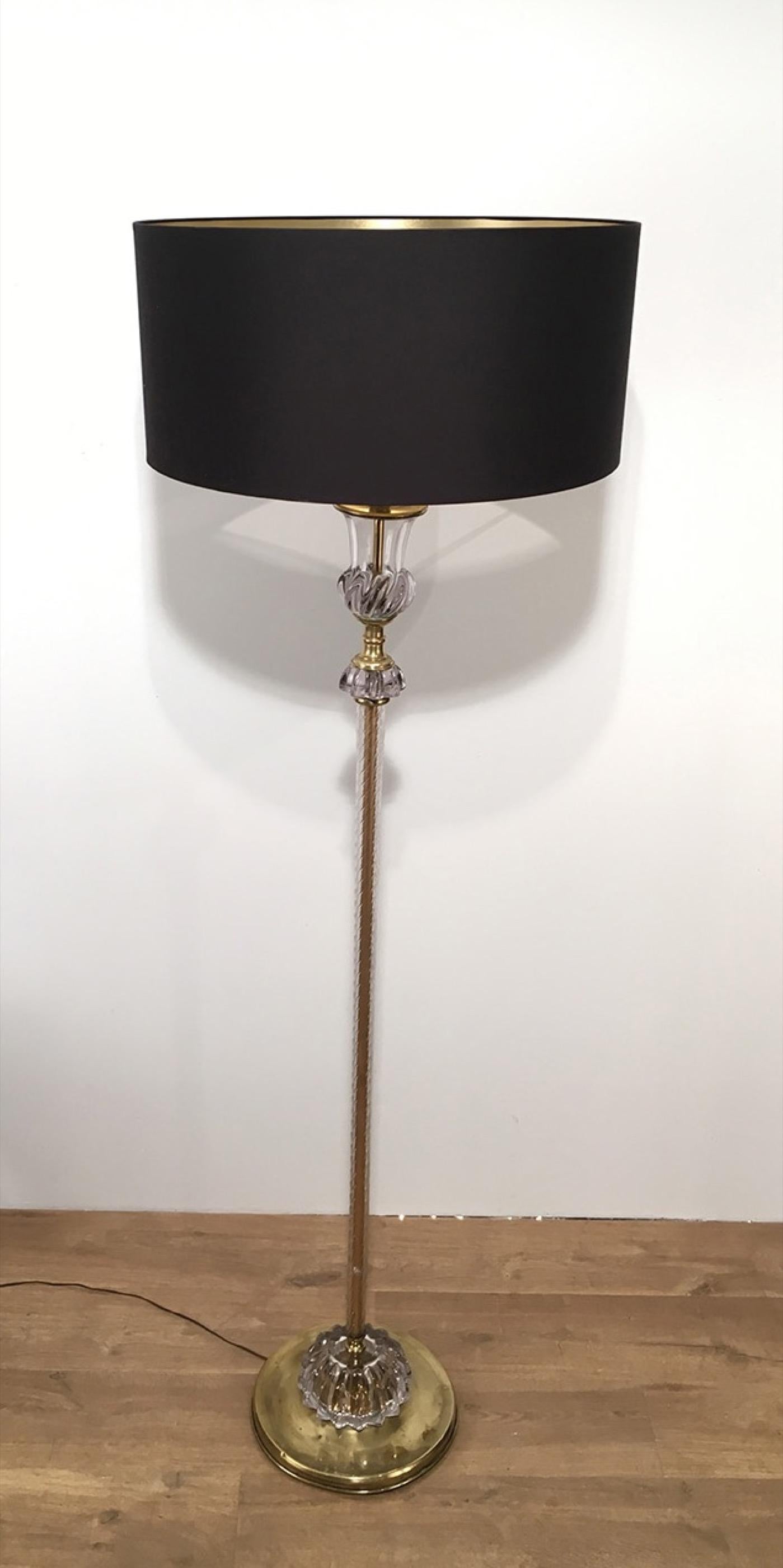 Attributed to Barovier & Toso, Murano Glass Floor Lamp, circa 1940 For Sale 5