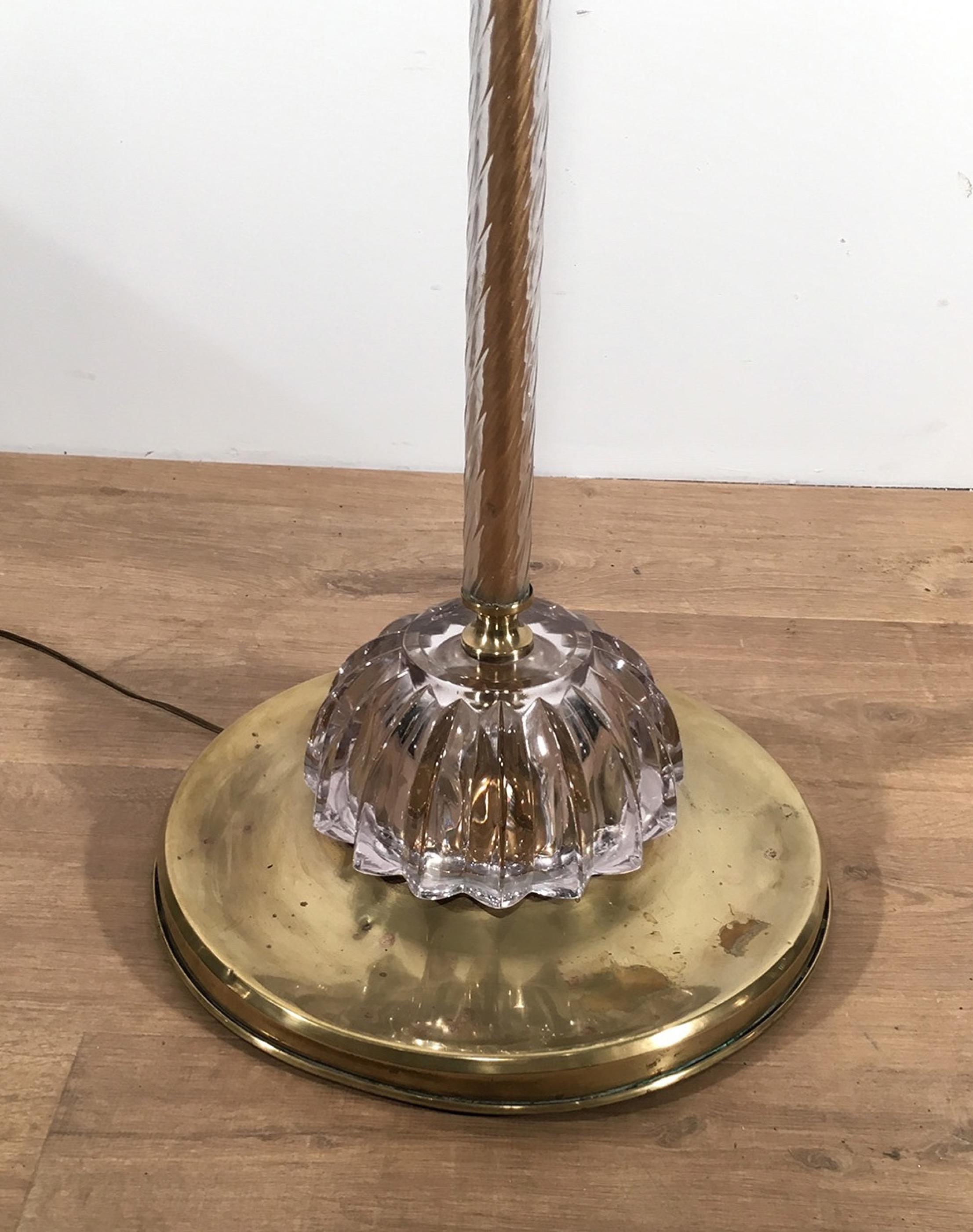 Attributed to Barovier & Toso, Murano Glass Floor Lamp, circa 1940 For Sale 3