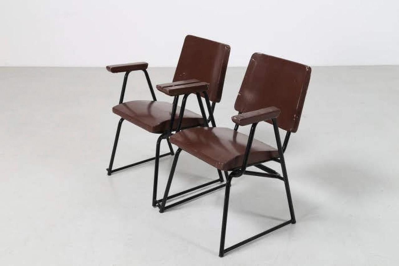 B.B.P.R. Studio Style 12 Chairs Mid-Century Modern Curved Wood Steel In Good Condition In Lucca, IT