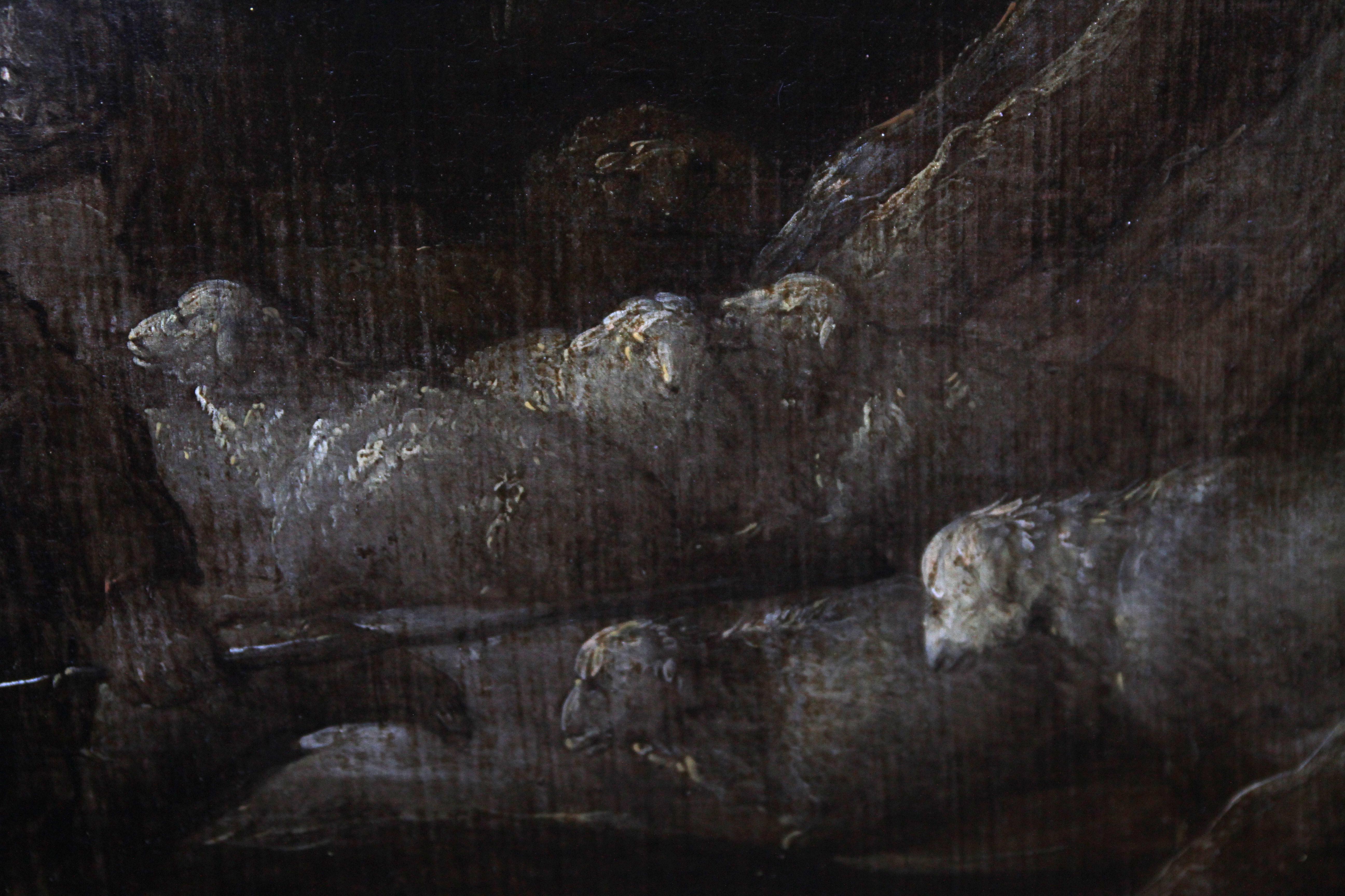 The Annunciation to the Shepherds – niederländisches religiöses Ölgemälde aus dem 17. Jahrhundert  im Angebot 1