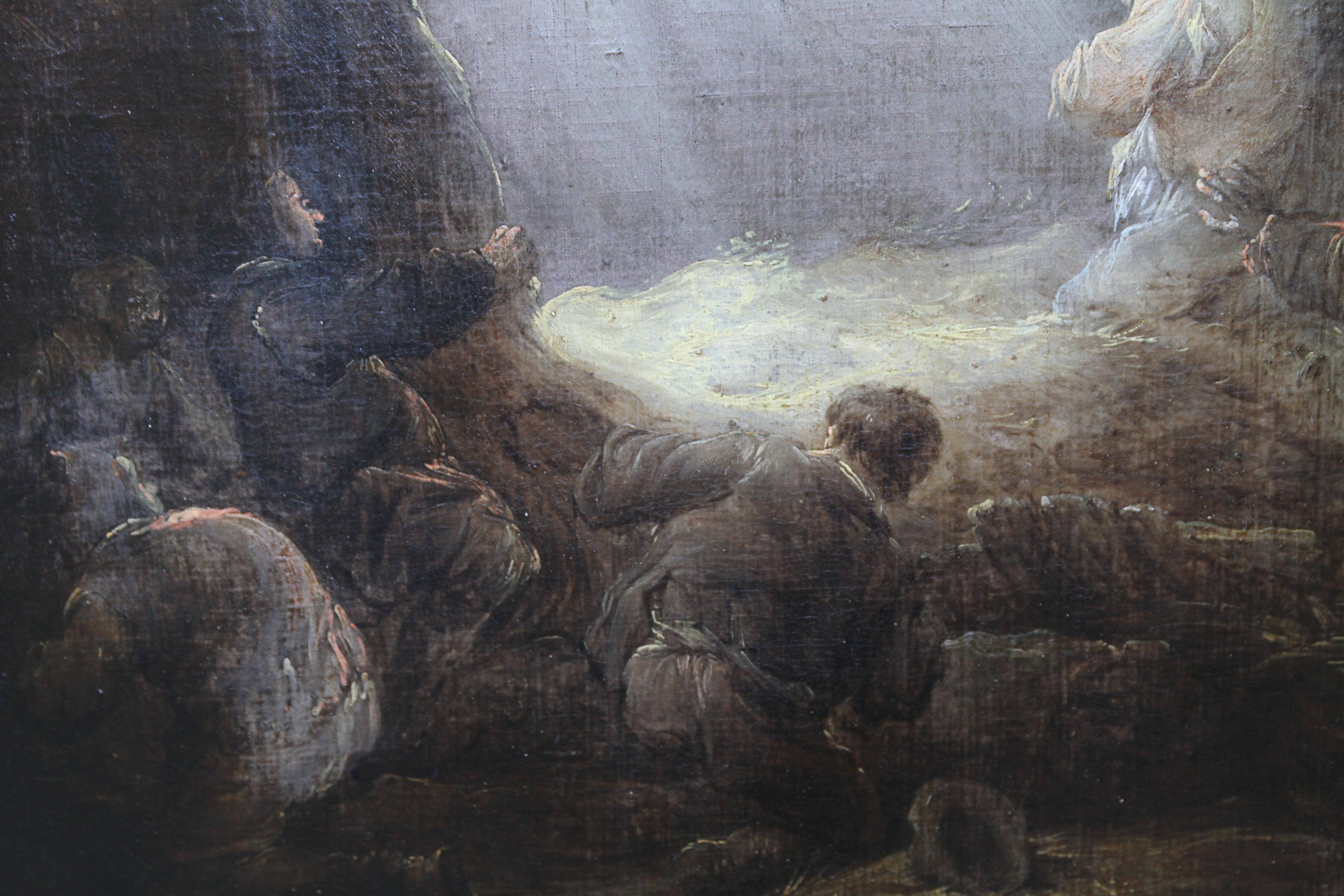 The Annunciation to the Shepherds – niederländisches religiöses Ölgemälde aus dem 17. Jahrhundert  im Angebot 2