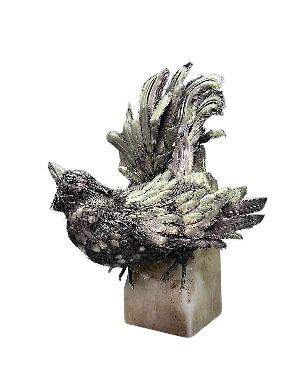 Attribuito a Buccellati, Gallo cedrone in argento del XX secolo in vendita 1