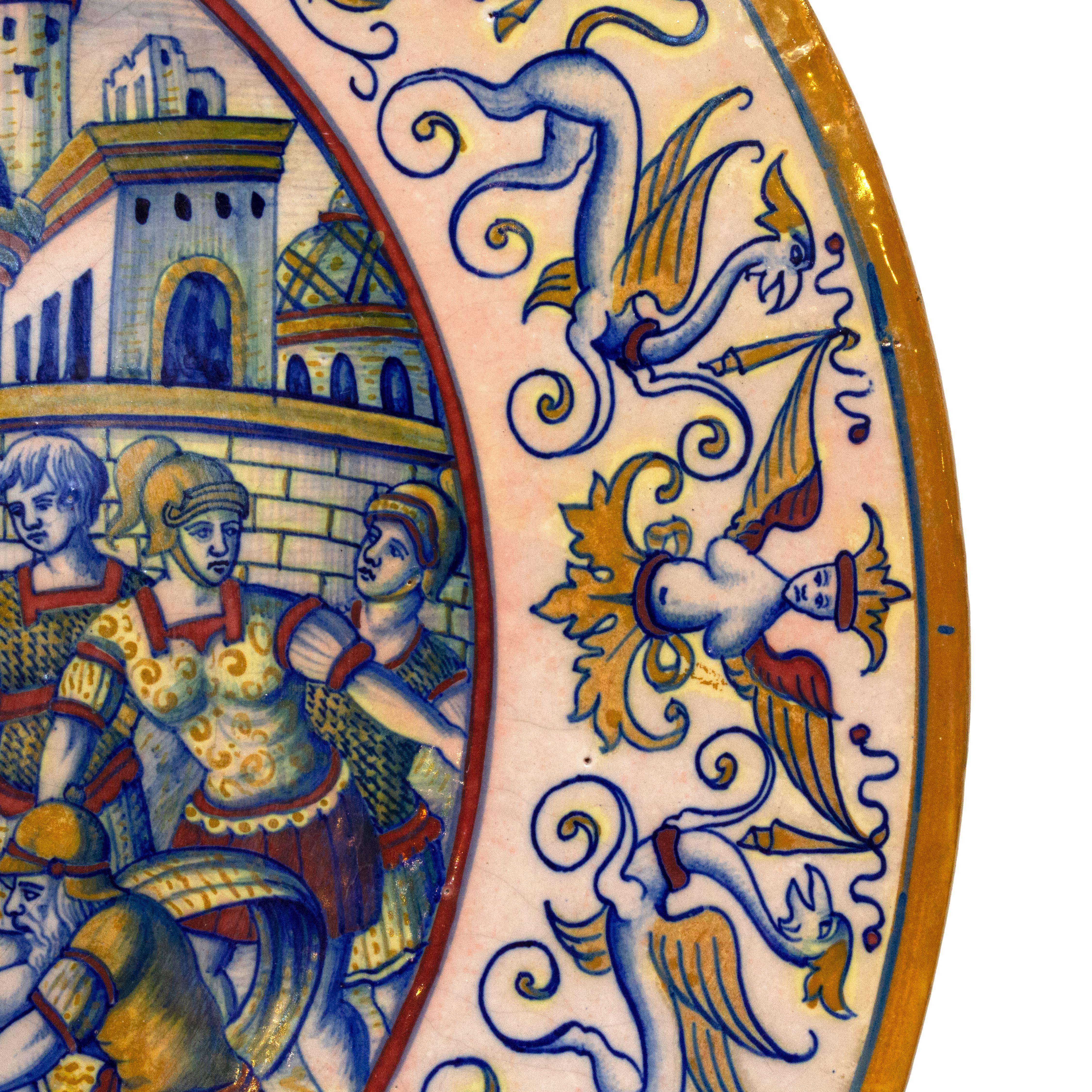 Italian Attributed to Cantagalli  Majolica Luster Charger
