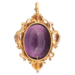 Neorenaissance-Anhänger mit Amethyst und Emaille, Carlo Giuliano zugeschrieben