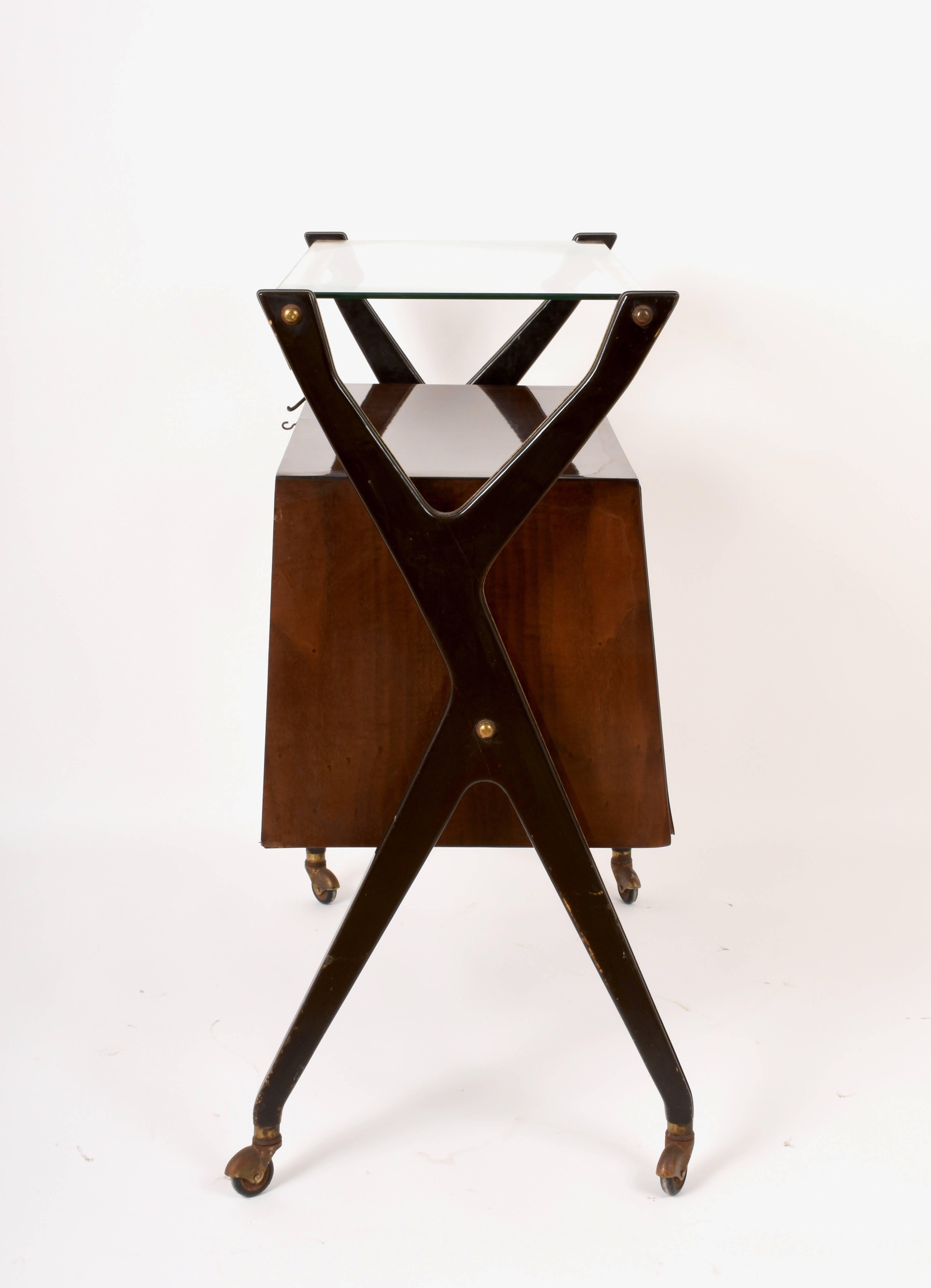 Attributed to Cesare Lacca Dry Bar Trolley, Italy, 1950s 2