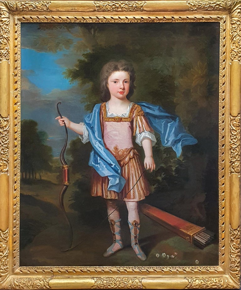 Attributed to Charles D'Agar Portrait Painting - Portrait of a Gentleman in an Arcadian Landscape c.1710 Oil on Canvas Painting