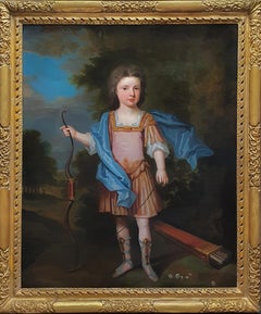 Portrait of Young Gentleman, Lord George Douglas, Arcadian Landscape c.1710