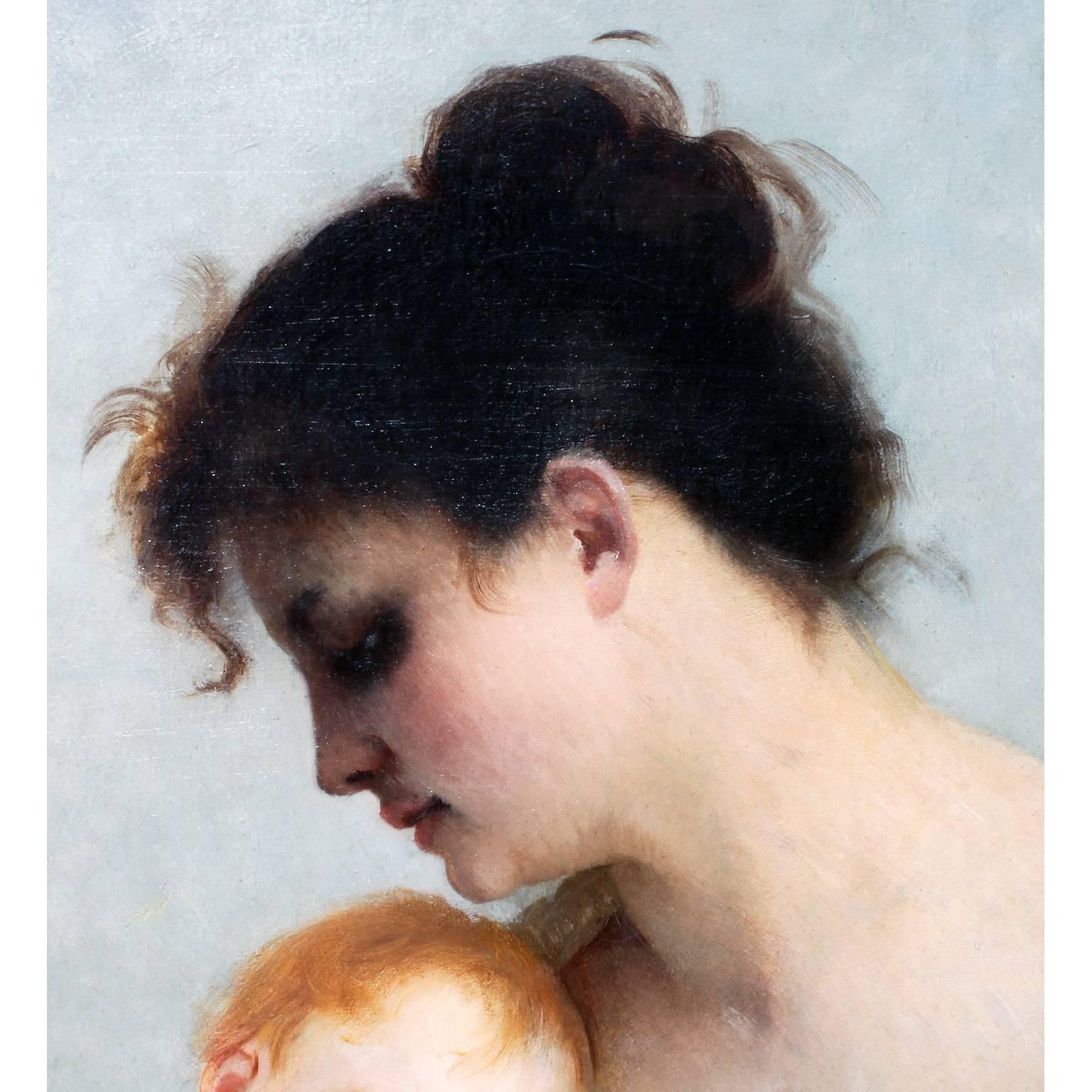 mother and child oil on canvas