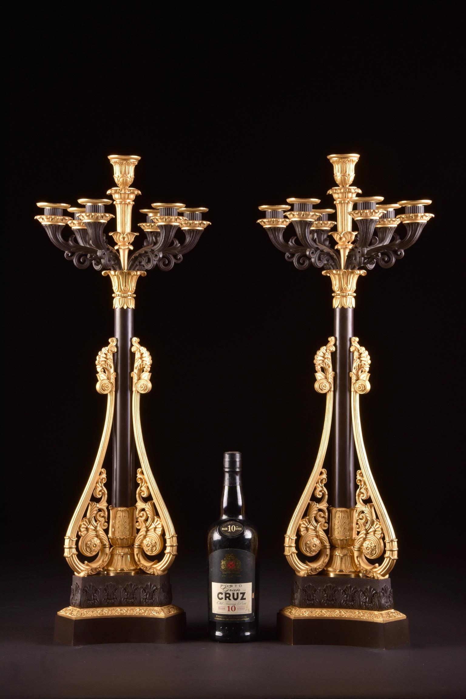 Attributed to Claude Galle Fabric, a Large Pair of Candelabra In Good Condition In Ulestraten, Limburg