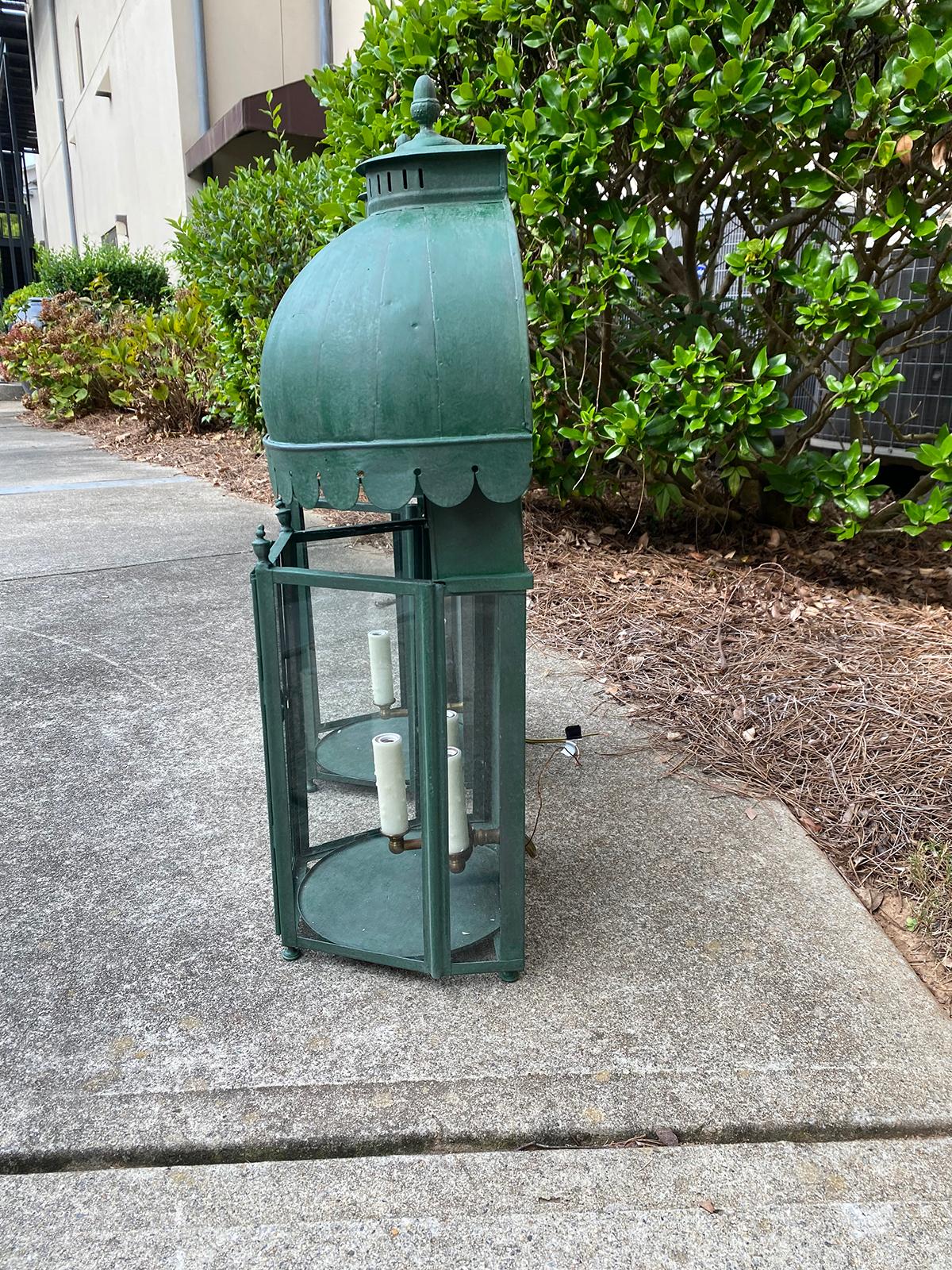 Attributed to Colefax & Fowler Painted Tole Wall Lanterns, Custom Finish In Good Condition In Atlanta, GA