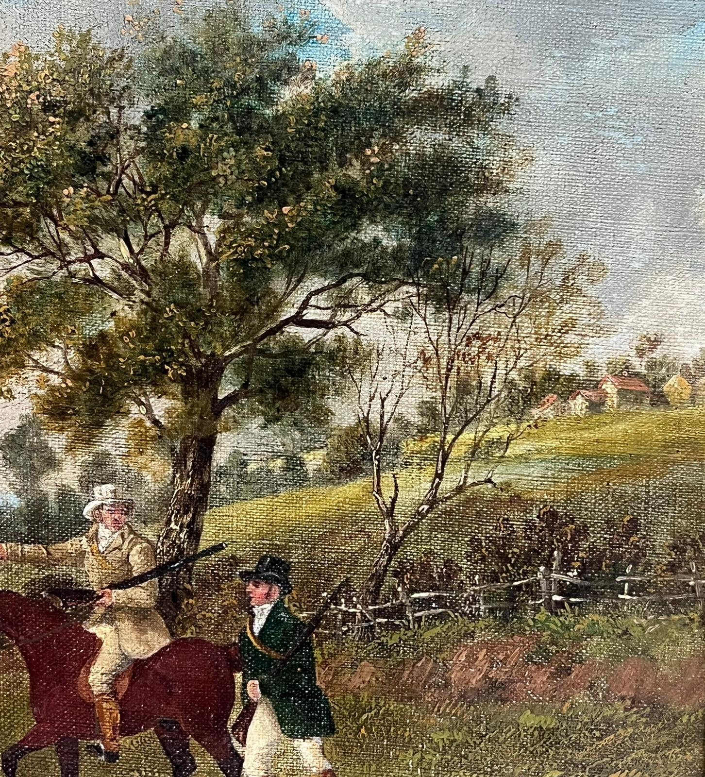 Early 19th Century British Oil Painting Country Gentleman Shooting in Landscape For Sale 1