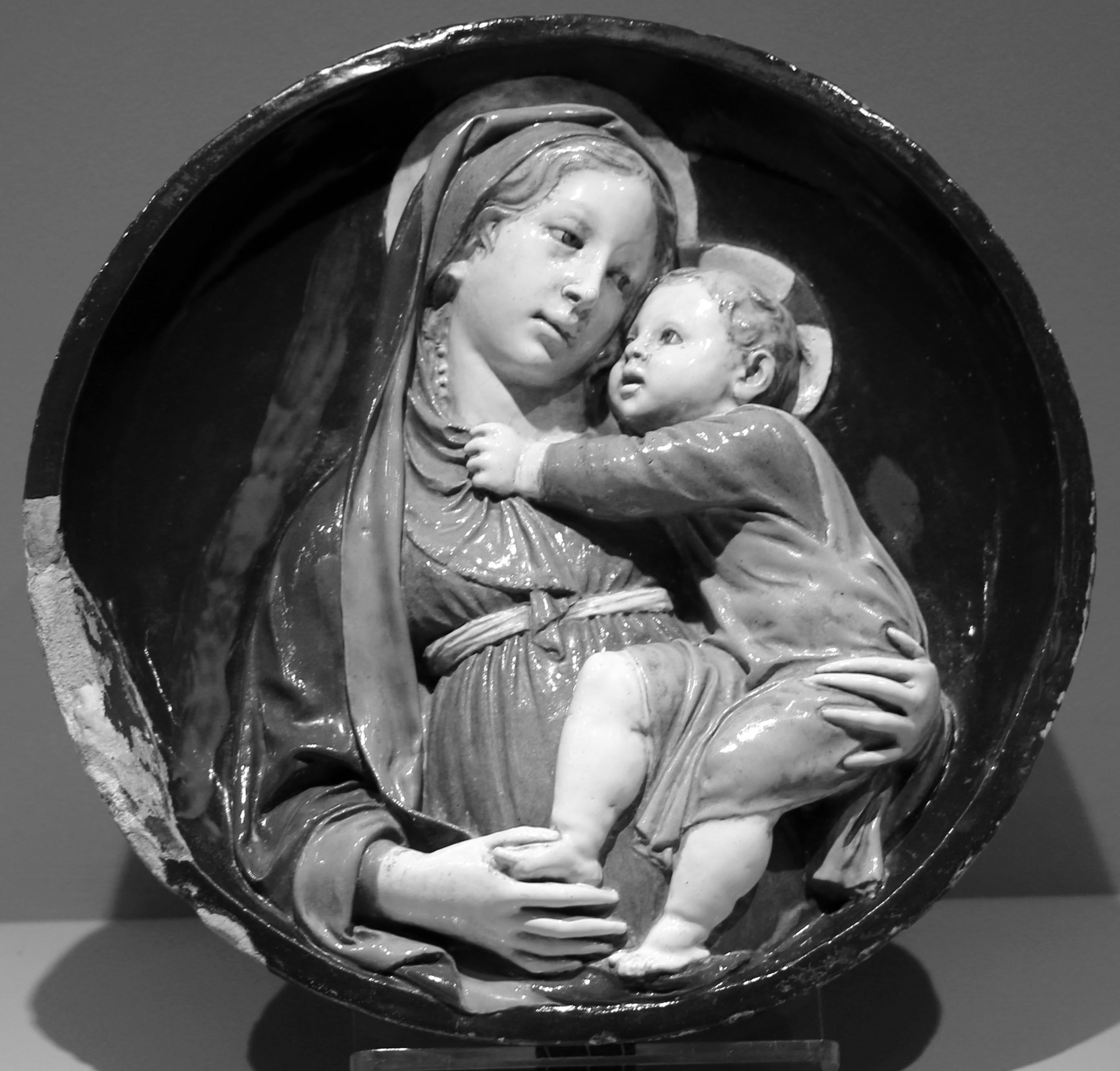 Domenico di Paris zugeschrieben – Madonna und das Kind, 15. Jahrhundert (Italienisch) im Angebot