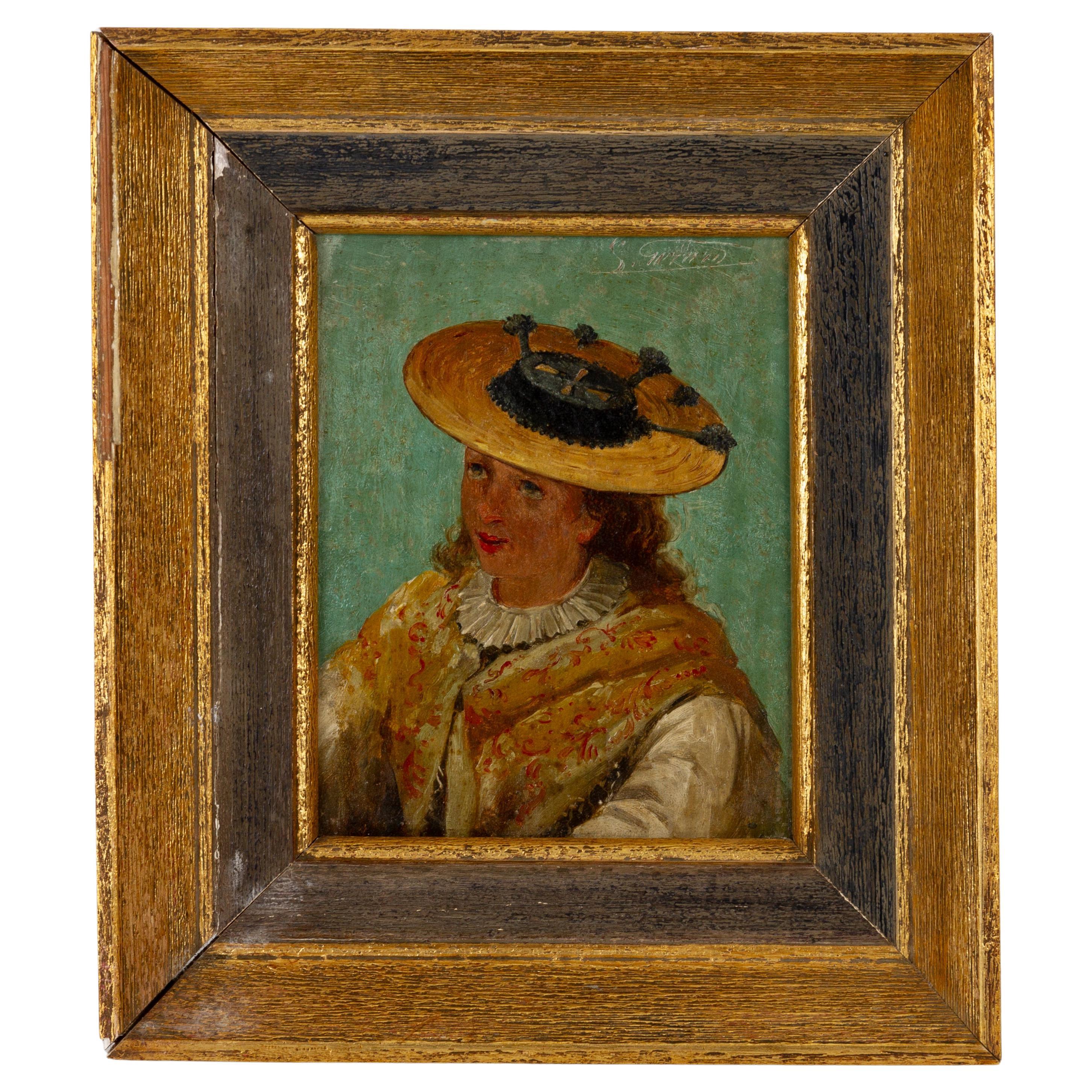Attributed to Emile Wauters (1846-1933) Belgian Portrait For Sale