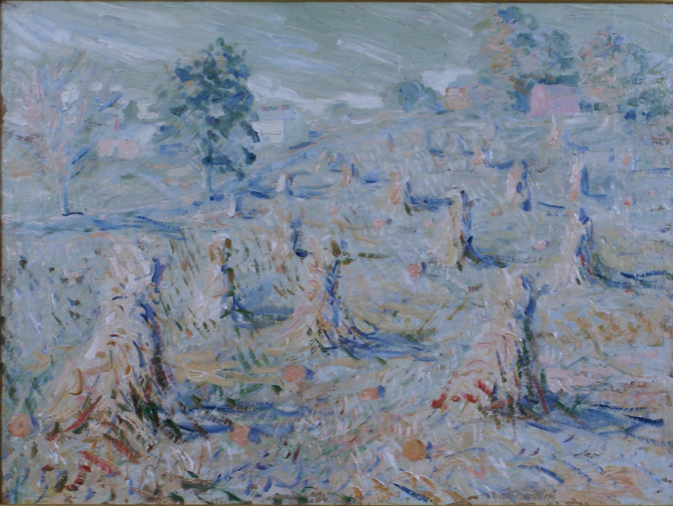 {Haystacks} - Painting by (Attributed to) Ernest Lawson