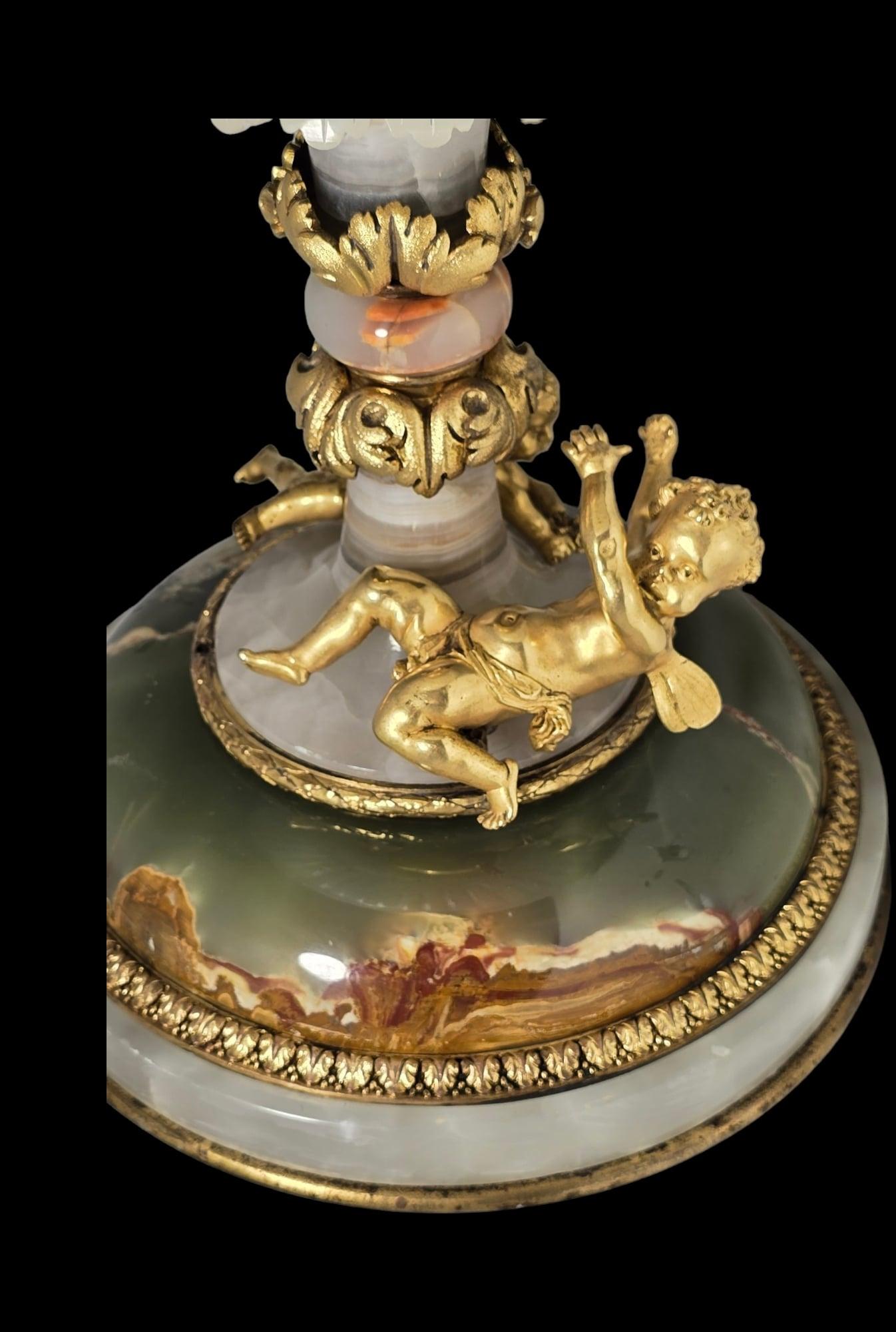 Attributed To Eugène Cornu, gilded bronze  agate Et Onyx d'Algérie, centerpiece For Sale 10
