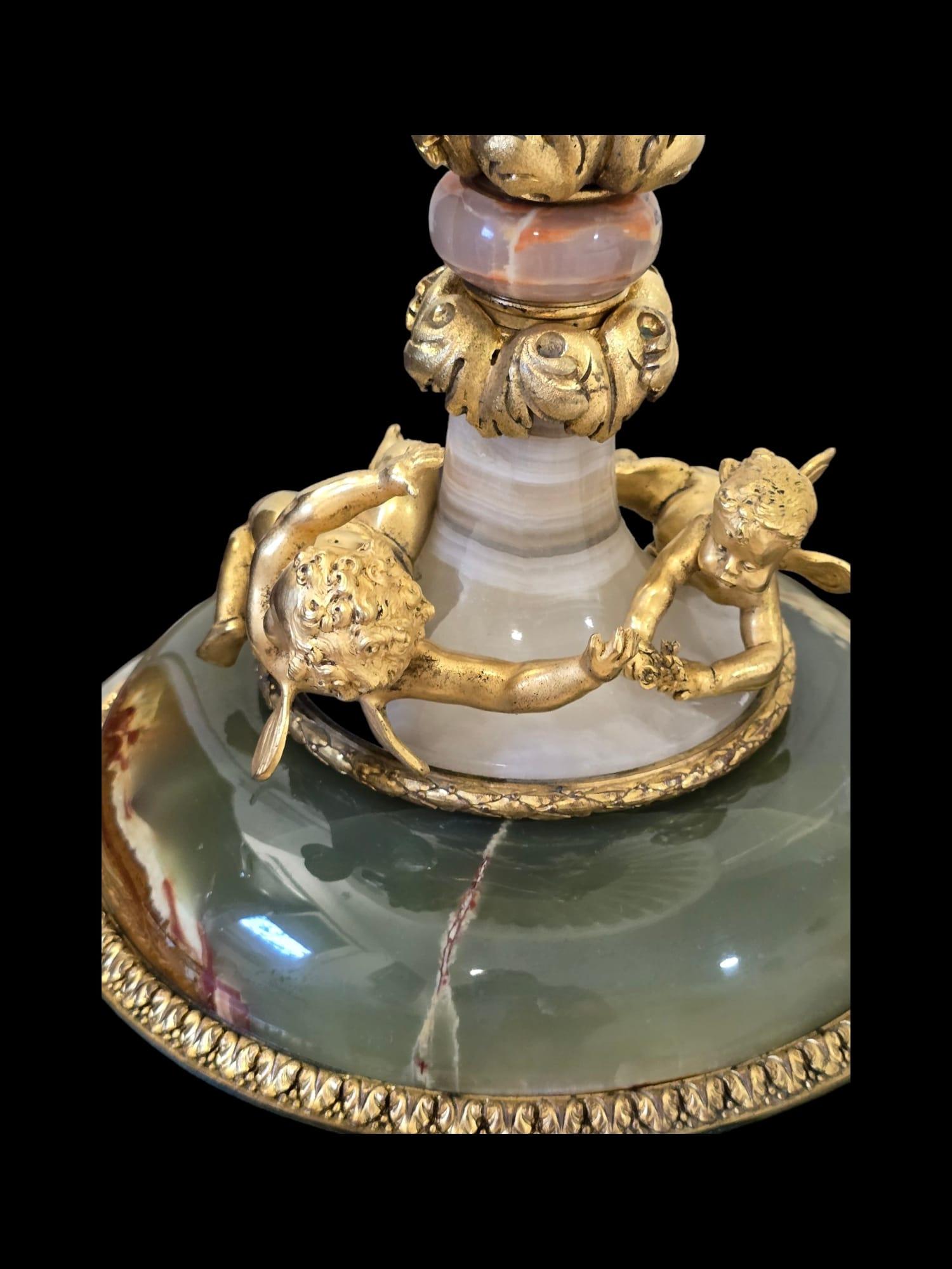 Attributed To Eugène Cornu, gilded bronze  agate Et Onyx d'Algérie, centerpiece For Sale 13