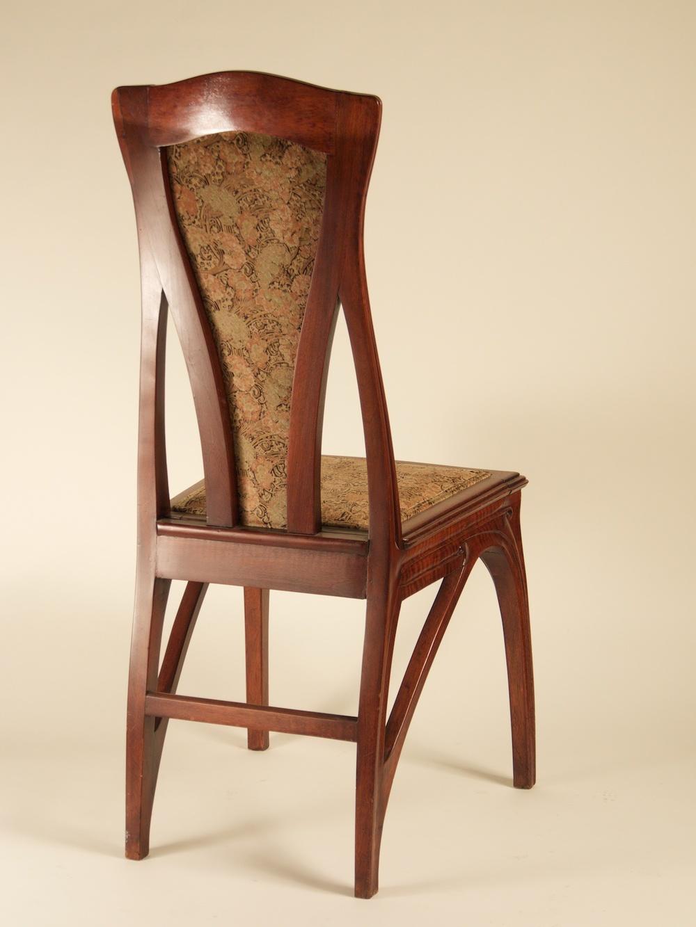 Attributed to Eugene Gaillard Pair of French Art Nouveau Side Chairs In Good Condition In Philadelphia, PA