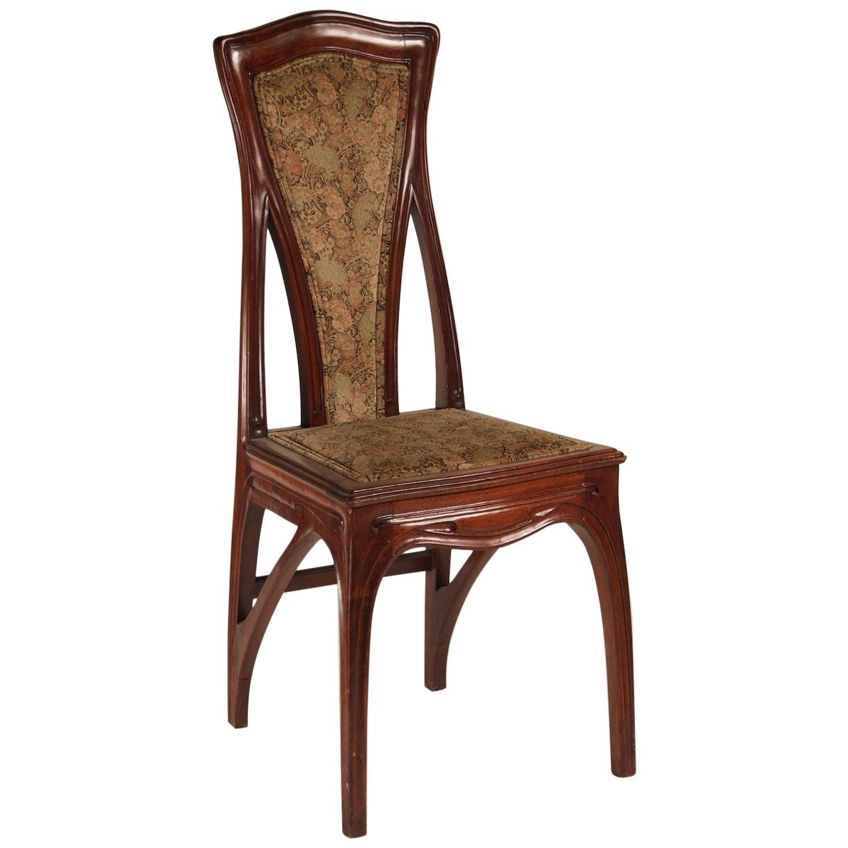 Attributed to Eugene Gaillard Pair of French Art Nouveau Side Chairs