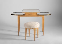 Attributed to Eugène Printz, Mirrored Dressing Table and Stool, France, c. 1938
