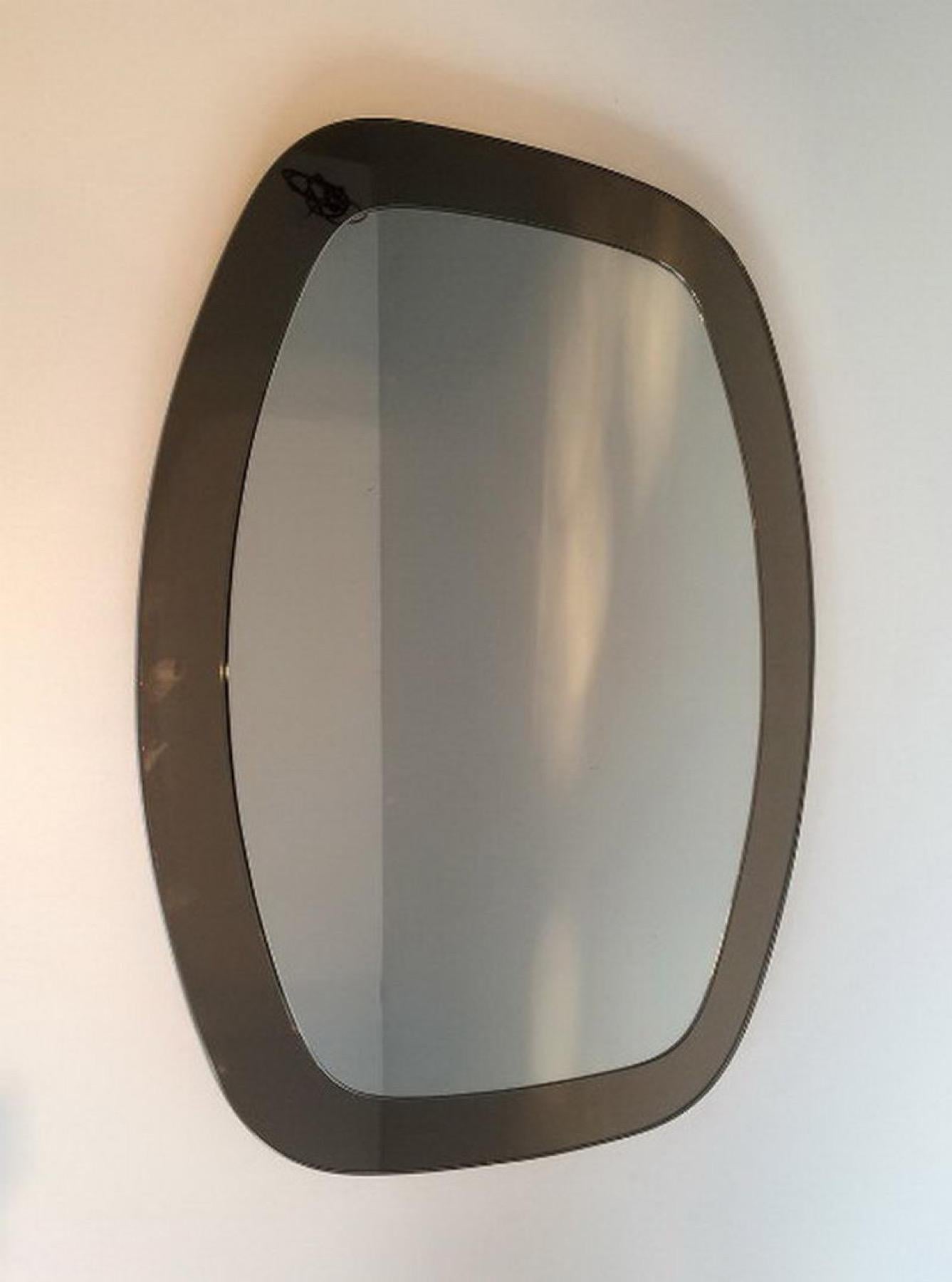 Attributed to Fontana Arte, Two-Tone Italian Mirror, Circa 1970 For Sale 2