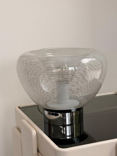 Attributed to Gino Vistosi – Murano Striated Glass Table Lamp, Italy circa 1970