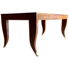 Vintage Attributed to Gio Ponti Dining Table Desk Mahogany, Italian, circa 1940
