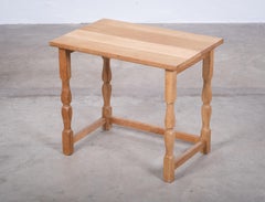 Attributed to Henning Kjærnulf – Danish Brutalist Oak Side Table, 1970s