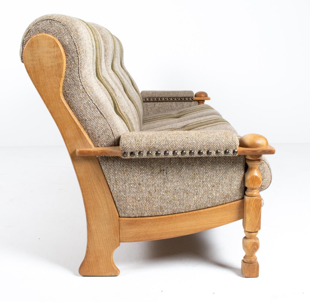 Attributed to Henning Kjærnulf Danish Modern Sofa in White Oak & Wool For Sale 5