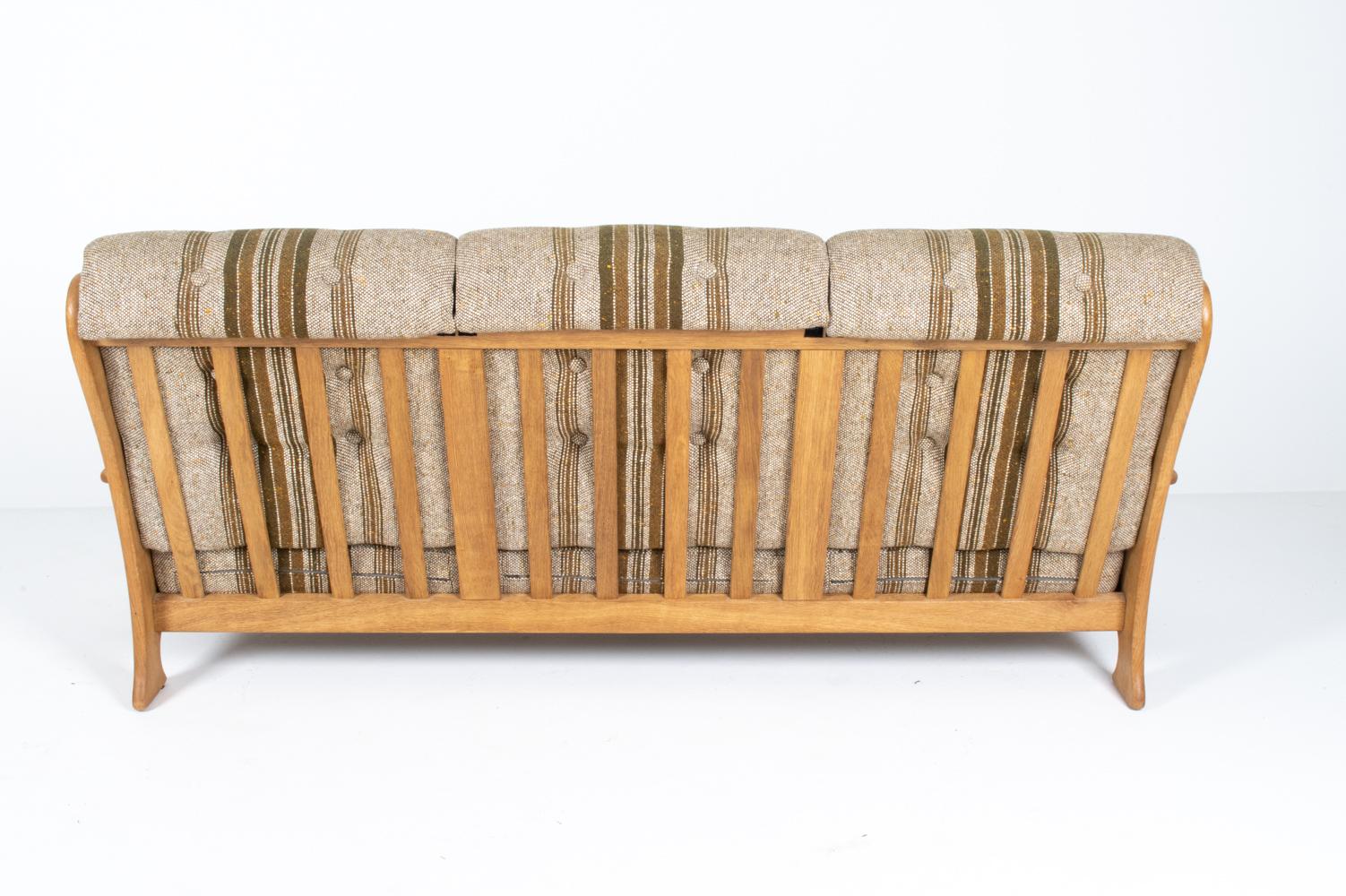 Attributed to Henning Kjærnulf Danish Modern Sofa in White Oak & Wool For Sale 6