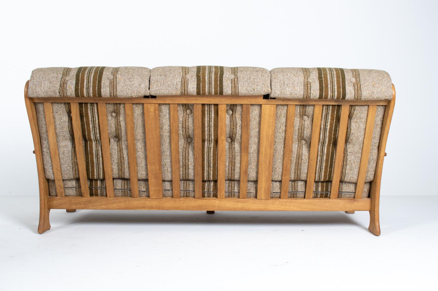 Attributed to Henning Kjærnulf Danish Modern Sofa in White Oak & Wool For Sale 7