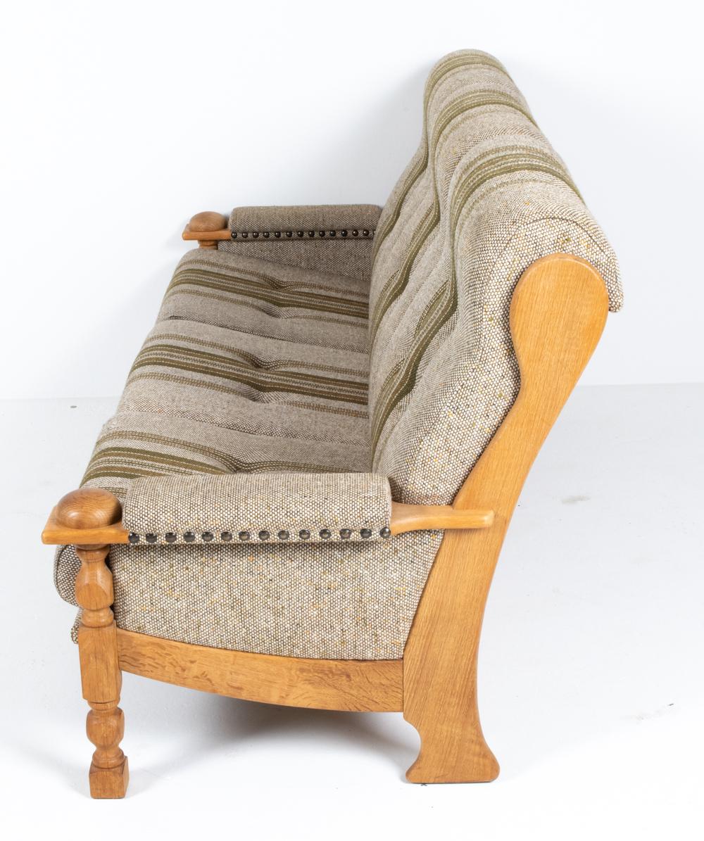 Attributed to Henning Kjærnulf Danish Modern Sofa in White Oak & Wool For Sale 8