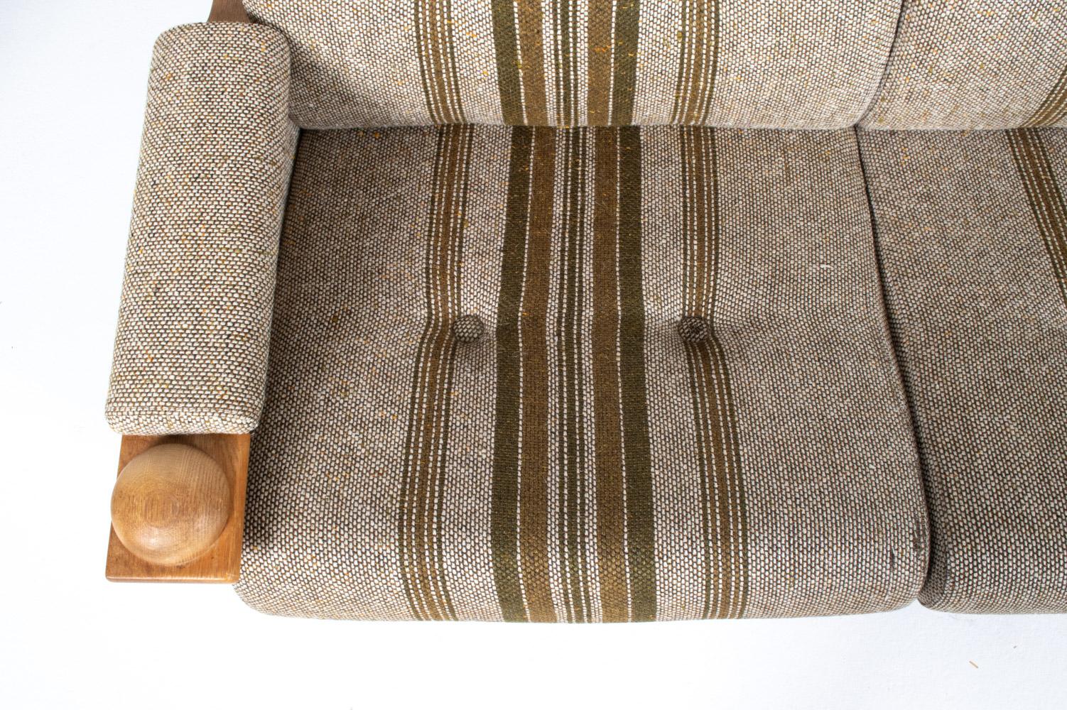 Attributed to Henning Kjærnulf Danish Modern Sofa in White Oak & Wool For Sale 3