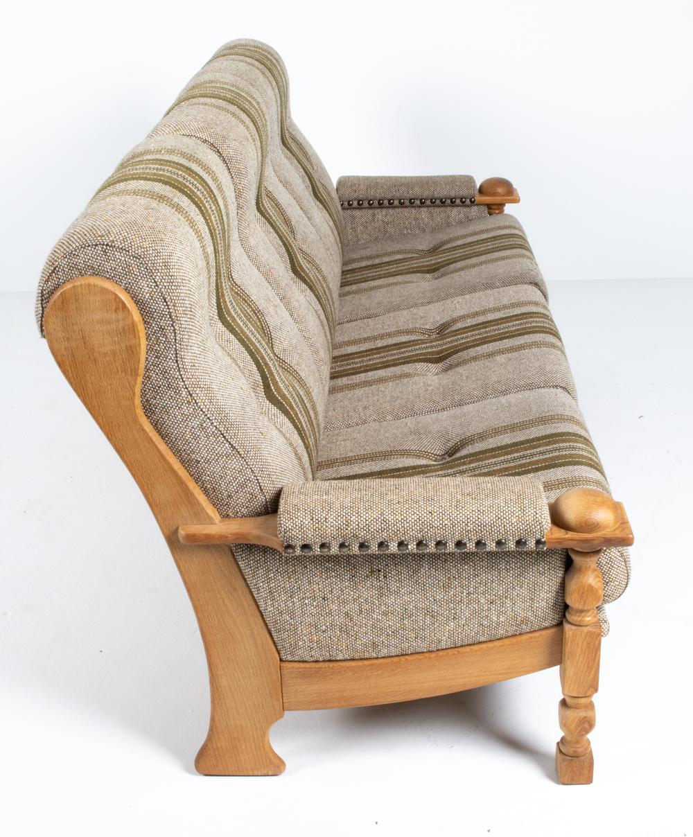 Attributed to Henning Kjærnulf Danish Modern Sofa in White Oak & Wool For Sale 4