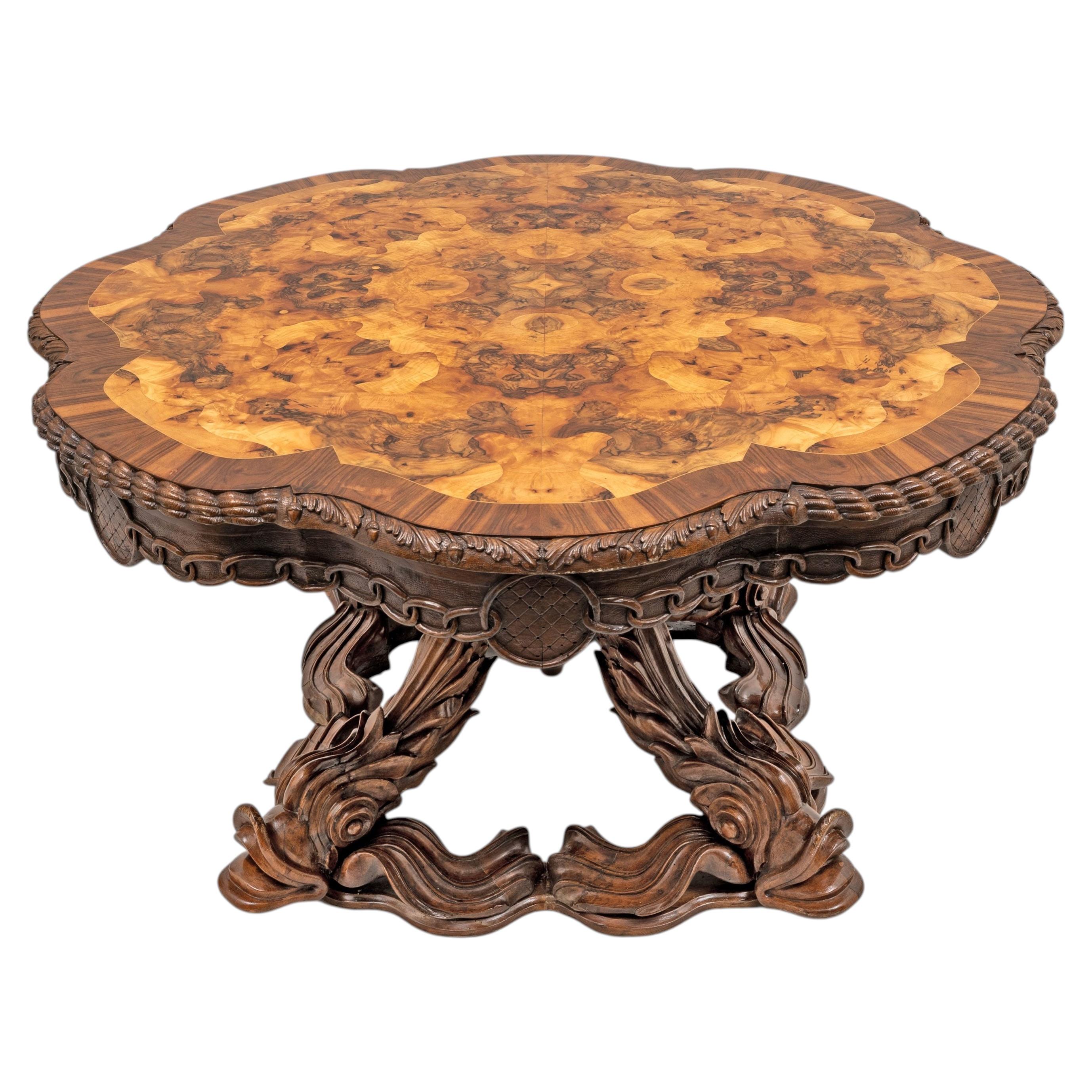 Attribué à Henry Eyles Table centrale victorienne en noyer Angleterre Milieu du XIXe siècle