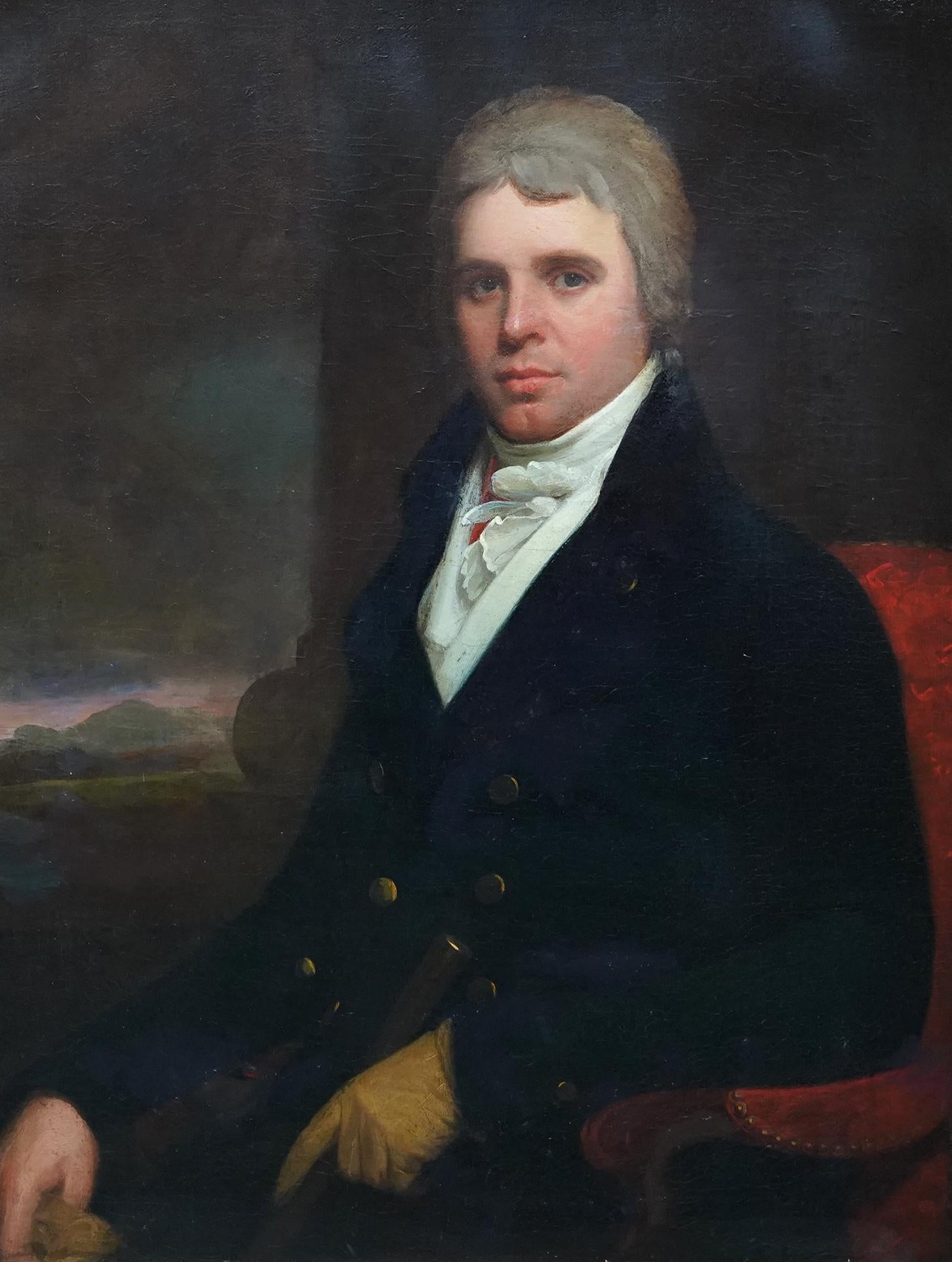 Portrait of Charles Stewart Parker - British 18thC art Old Master oil painting - Painting by Attributed to Henry Raeburn 