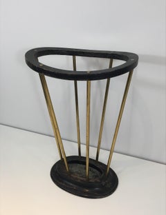Paragüero de Madera Ebonizada y Latón