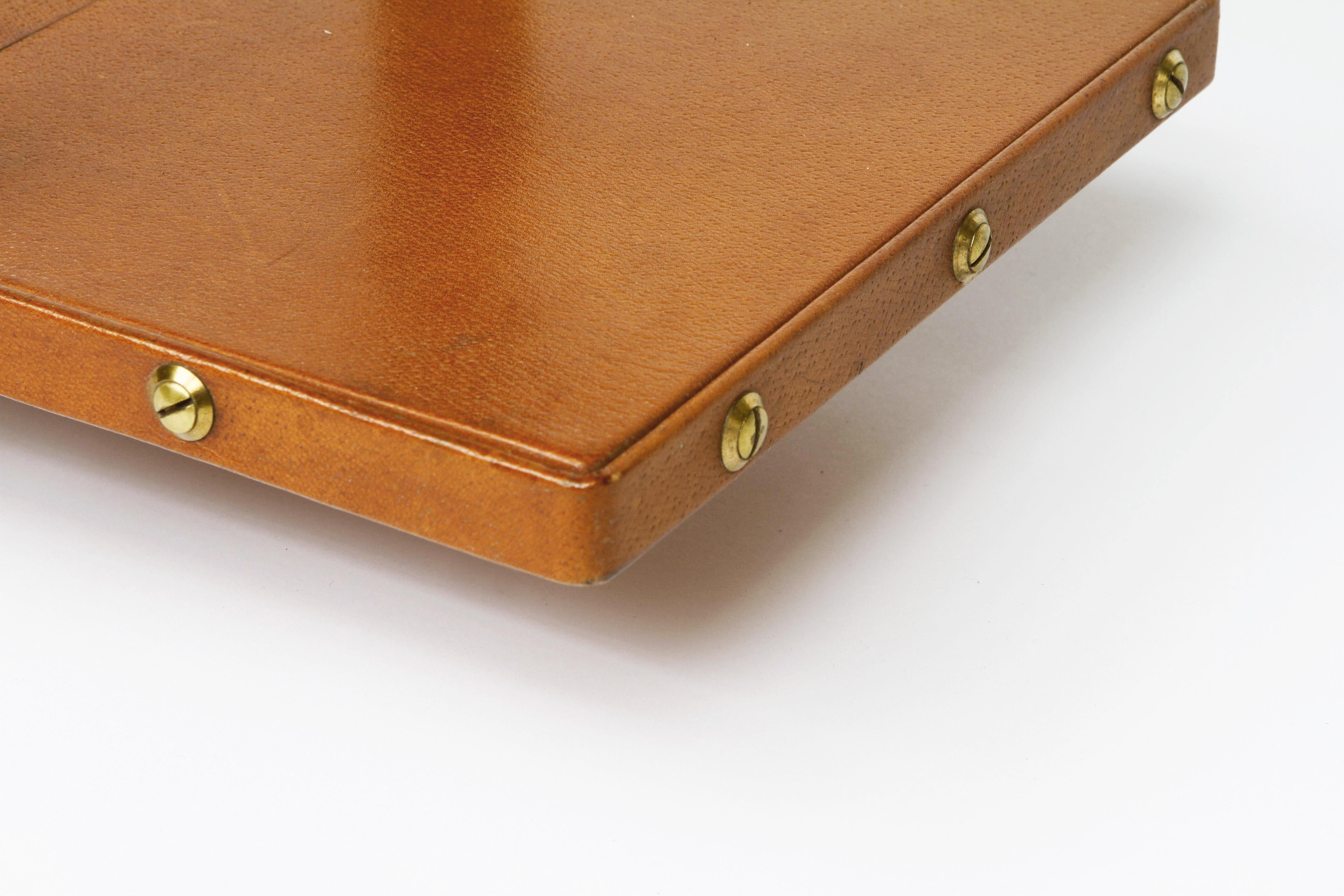 Attributed to Jacques Adnet, Leather Bookshelf, circa 1950 In Good Condition In New York, NY