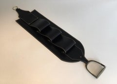 Leather Wall Magazine Rack. French. Circa 1950s