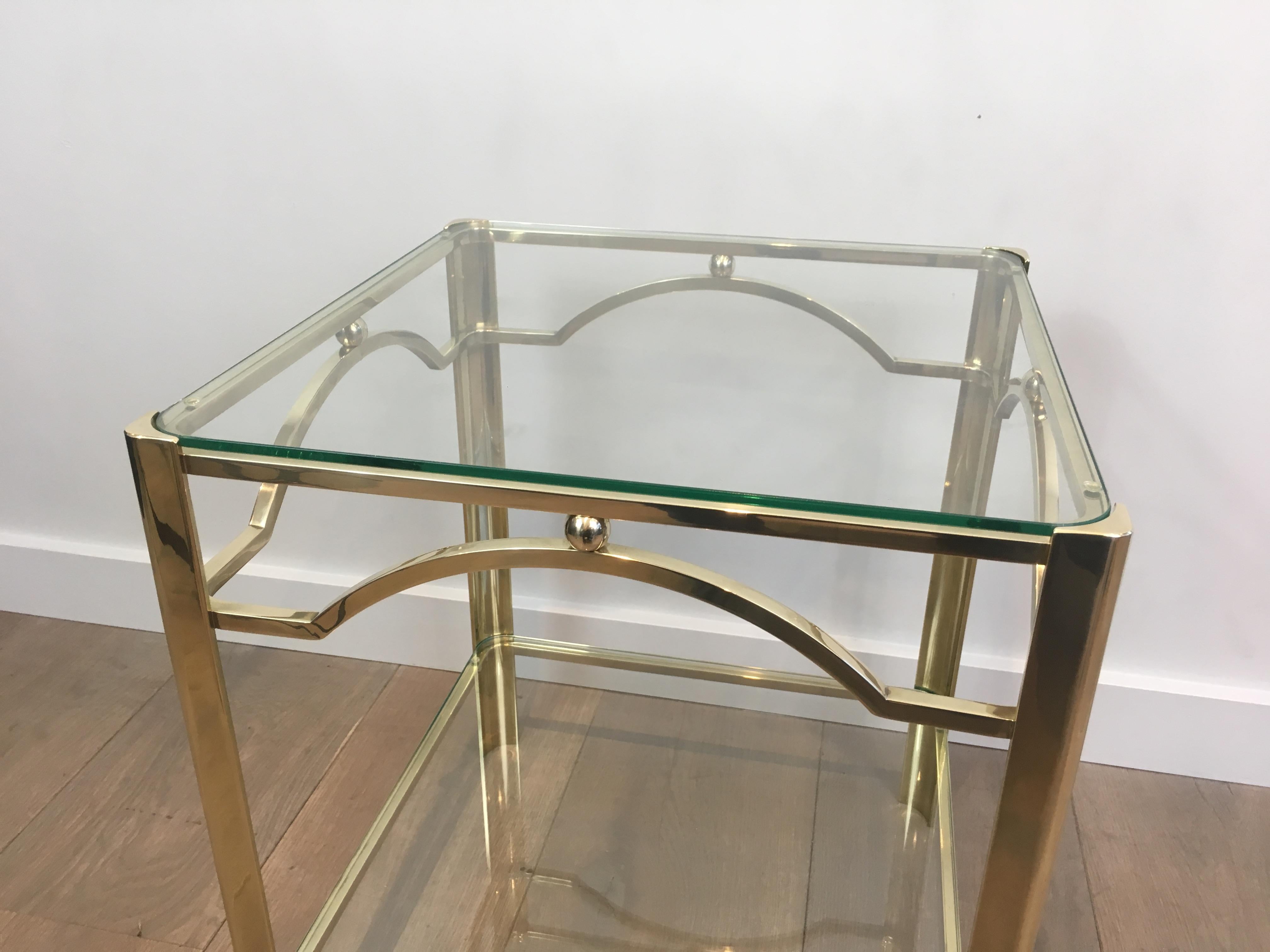 Attributed to Jacques Quinet, Bronze Side Table, circa 1970 In Good Condition In Marcq-en-Barœul, Hauts-de-France