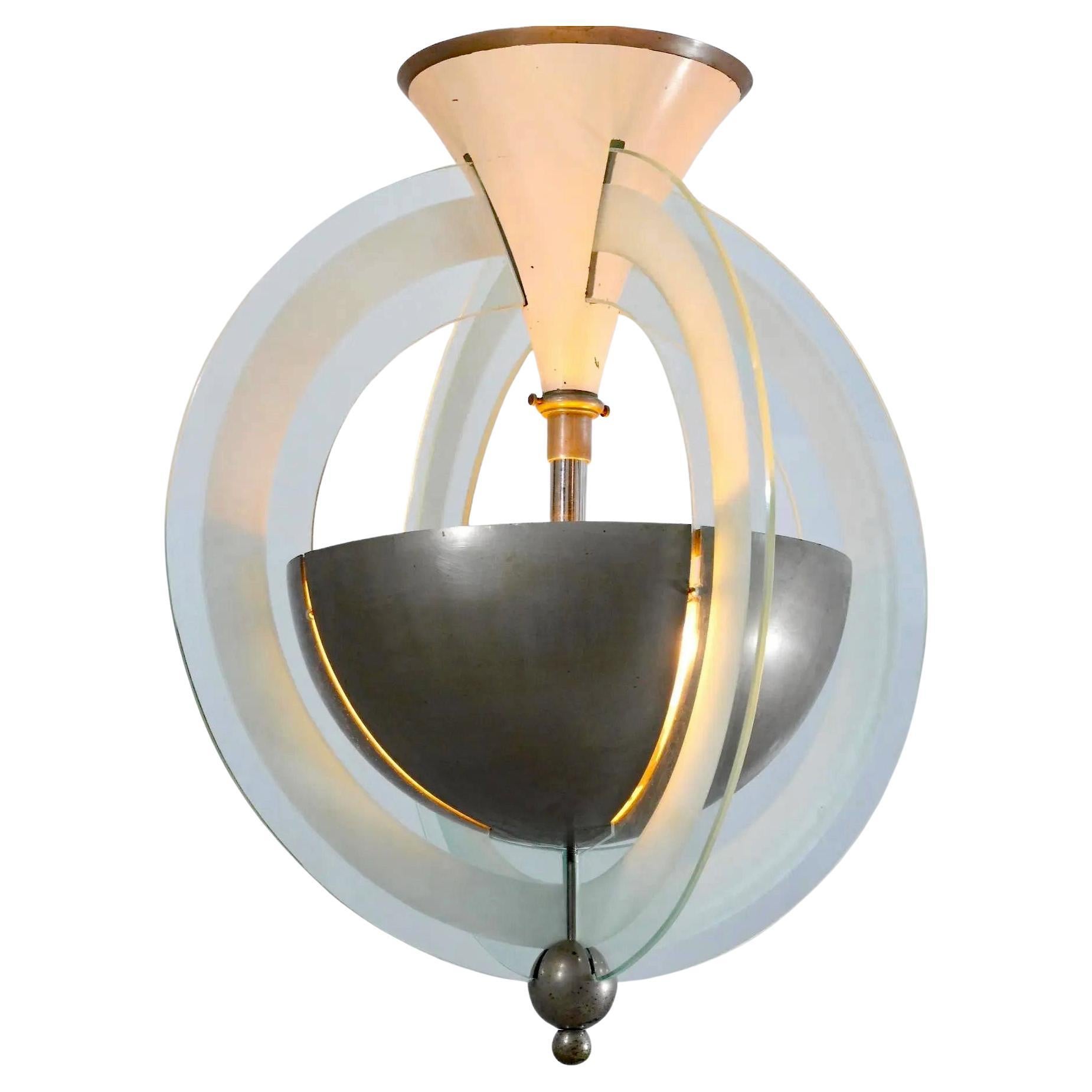 Attributed to Jean Boris Lacroix (1902-1984) Art deco modernist suspension